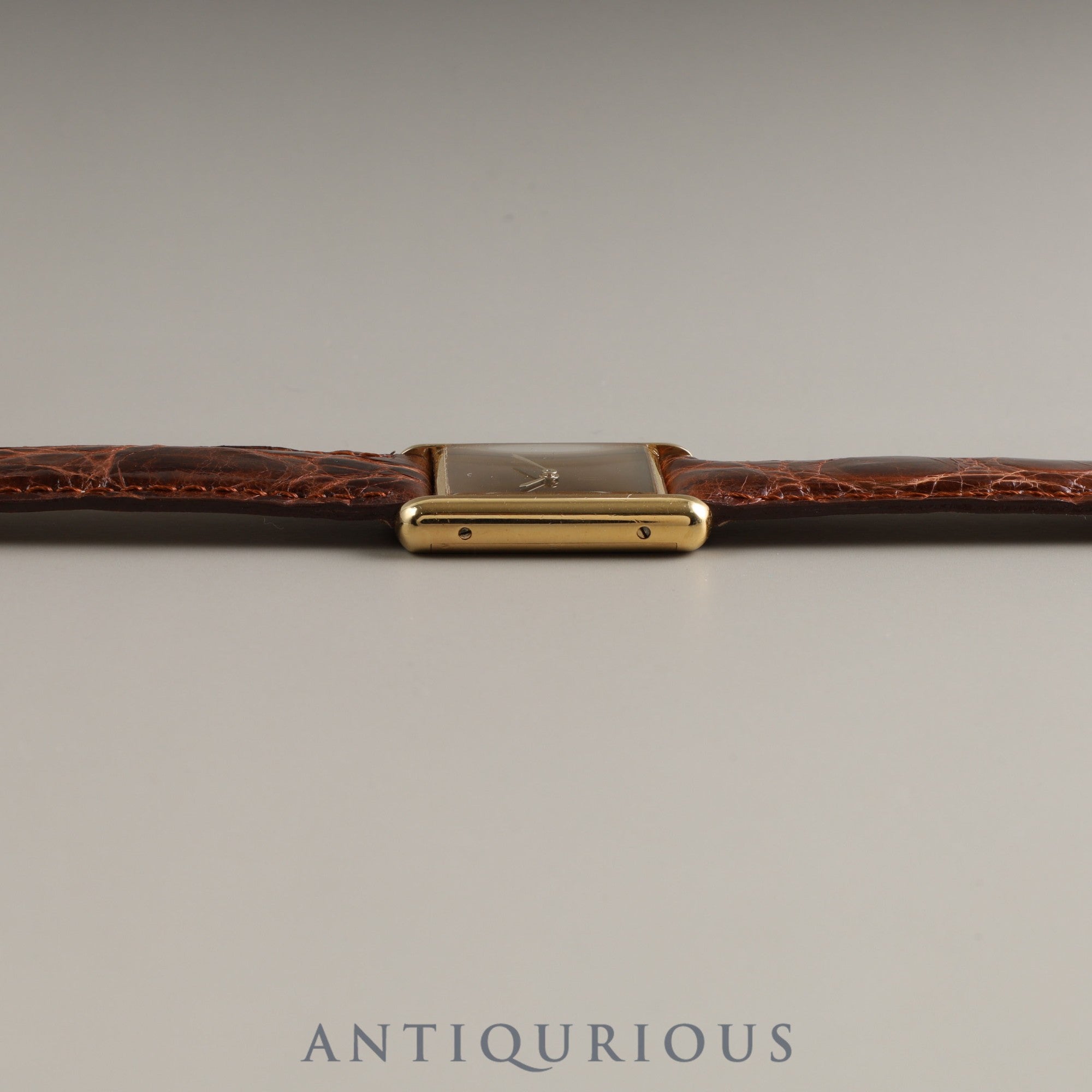 CARTIER Must Tank LM Manual winding 925 Leather Genuine buckle (GP) Brown mahogany dial 1983 International lifetime warranty Cartier boutique complete service