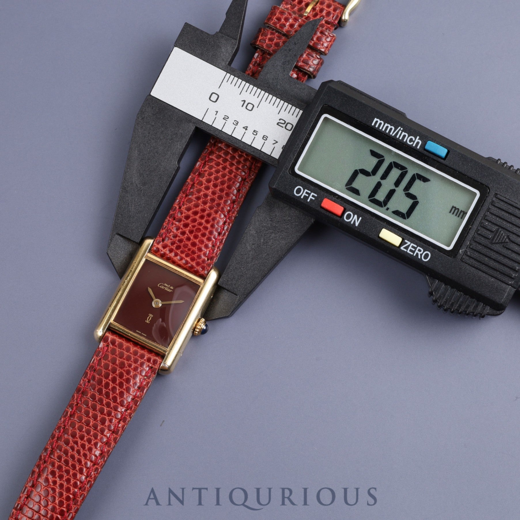 Cartier Must Tank SM Manual winding Cal.78-1 SV925 Genuine leather strap Genuine buckle (GP) Bordeaux dial 1980s Mid 1980s to 1994 Overhauled