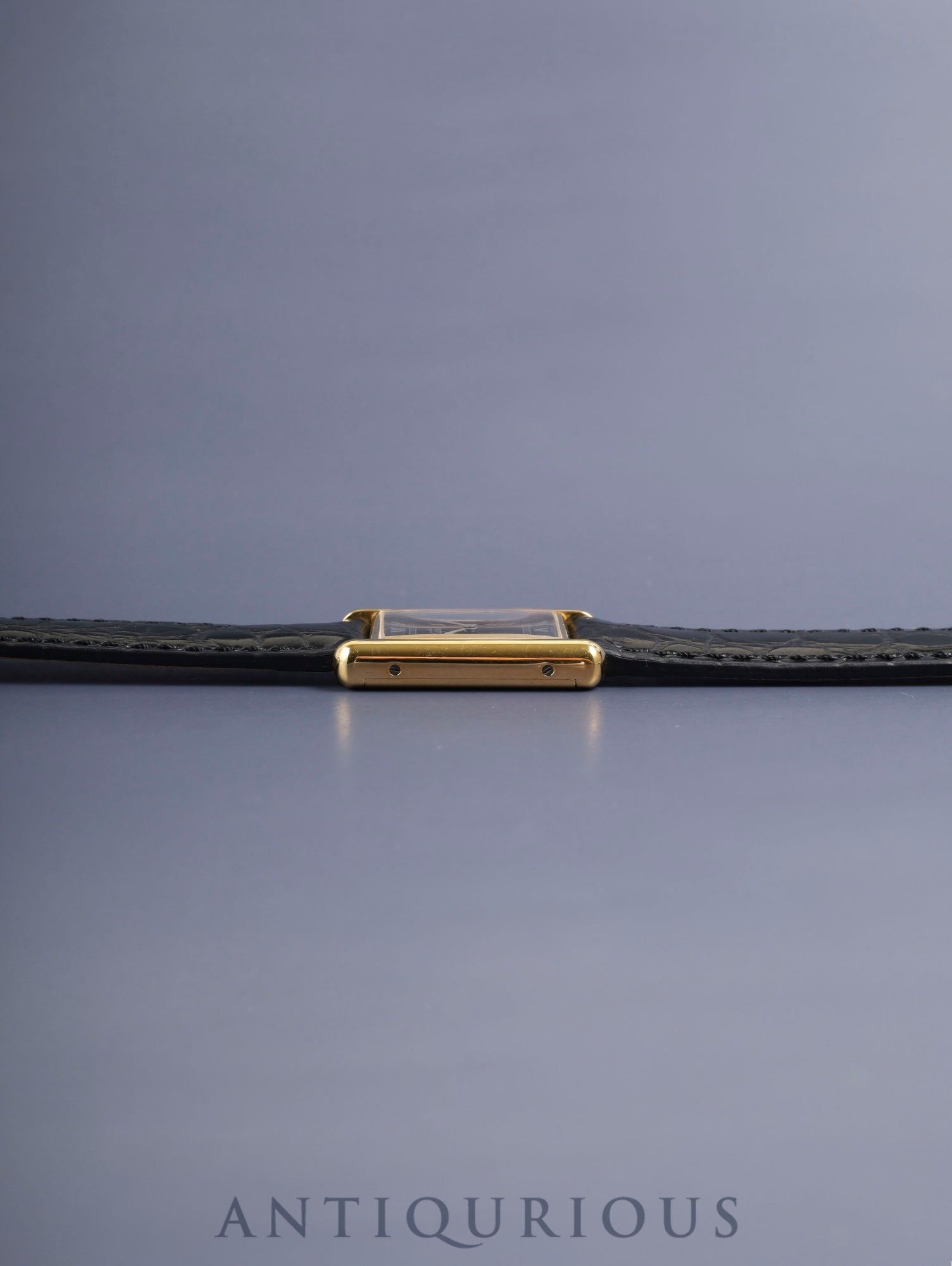 カルティエ マストタンク LM 6 手巻き Cal.78-1（ETA2512） SV925 革 純正ピンバックル（GP）ブラックローマン文字盤（SWISS表記）オーバーホール済み 新品仕上げ済み