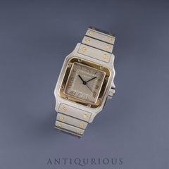 Cartier Santos Galbee LM W20030C4 / 1566 Quartz Cal.87 Stainless Steel/Yellow Gold with Gray Dial, Overhauled