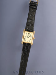 Cartier Must Tank GM (XL) 2413 Quartz Cal.687 SV925 Leather Genuine Pin Buckle (GP) Ivory Roman Dial (SWISS MADE marking) Overhauled
