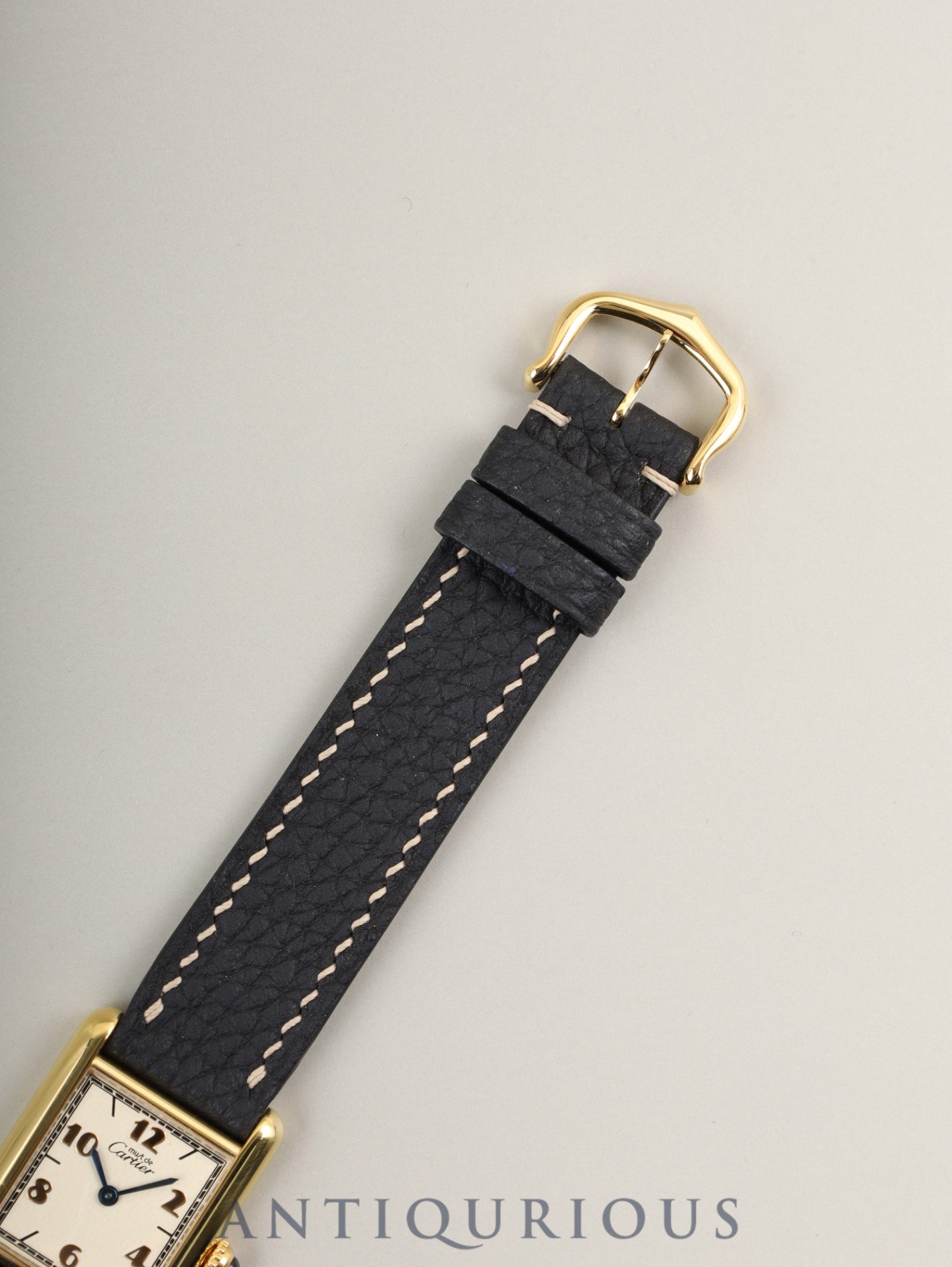 カルティエ マストタンク SM 5057001 クォーツ Cal.057 SV925 革 純正尾錠（GP）飛びアラビアCC文字盤 1982年頃～1995年頃 オーバーホール済み 新品仕上げ済み