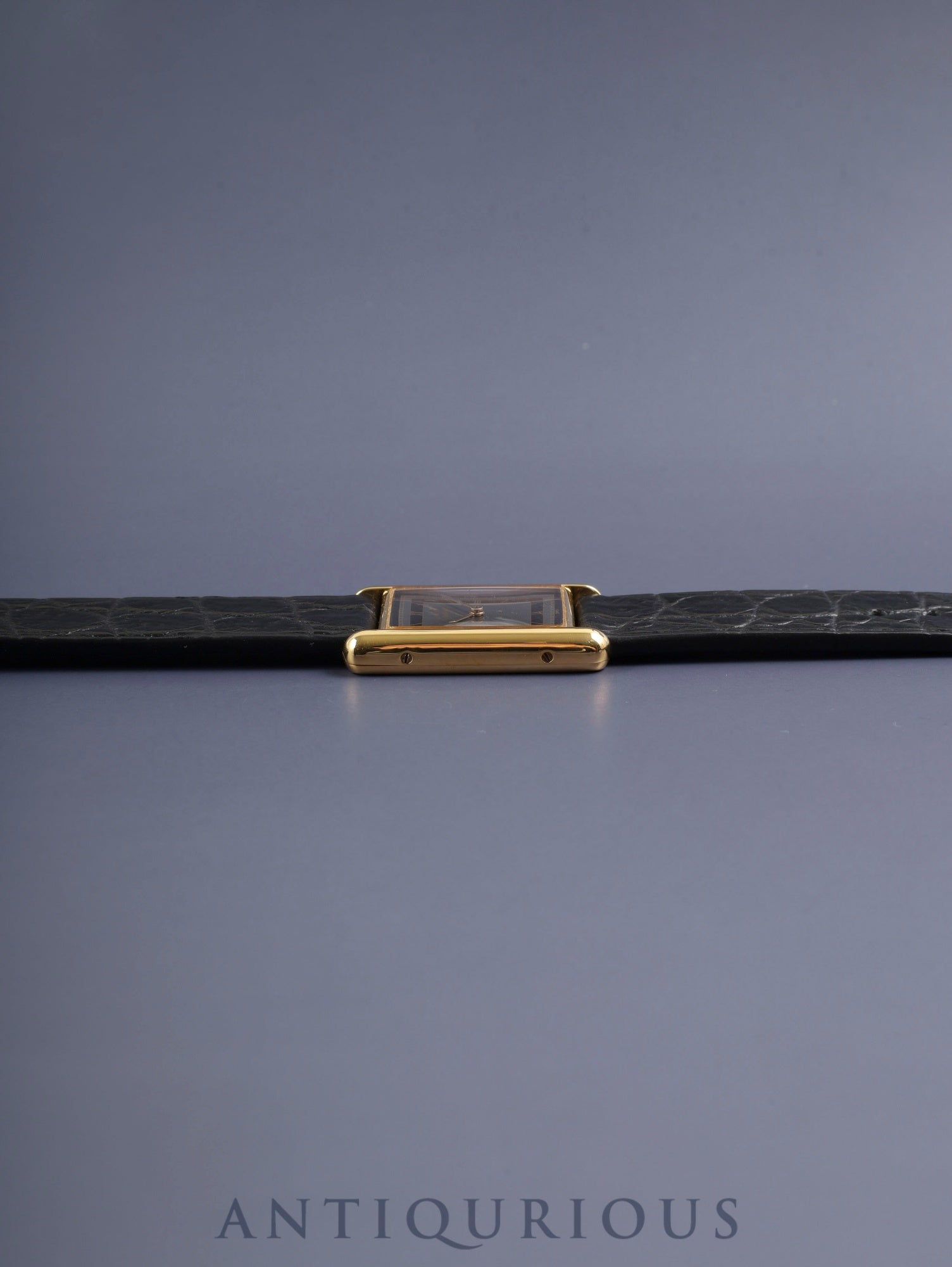 カルティエ マストタンク LM 6 81006 クォーツ Cal.81 SV925 革 純正ピンバックル（GP）グレー飛びローマン文字盤（SWISS表記 ）オーバーホール済み 新品仕上げ済み