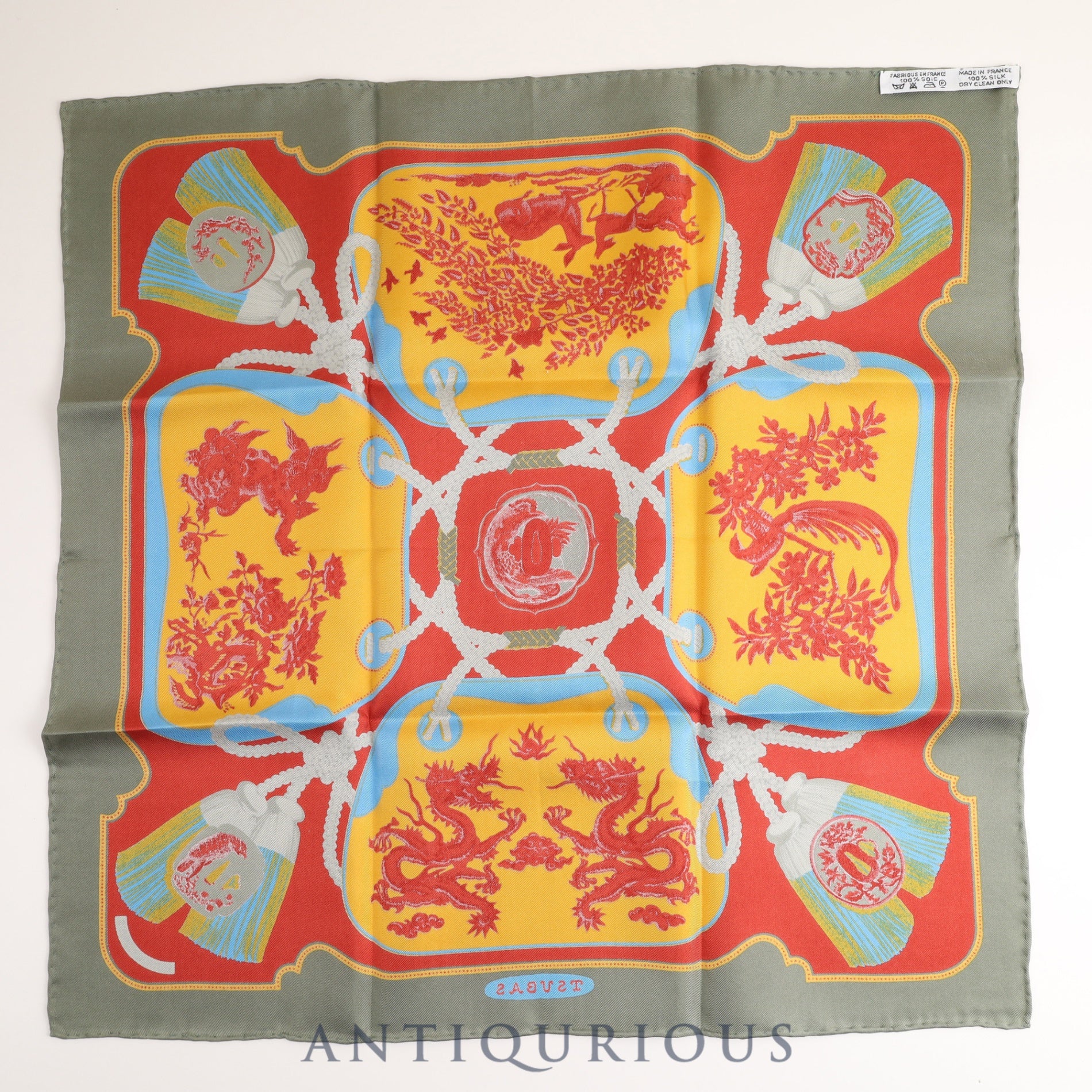 Hermes scarf Carre 45 Tsuba SILK 100%