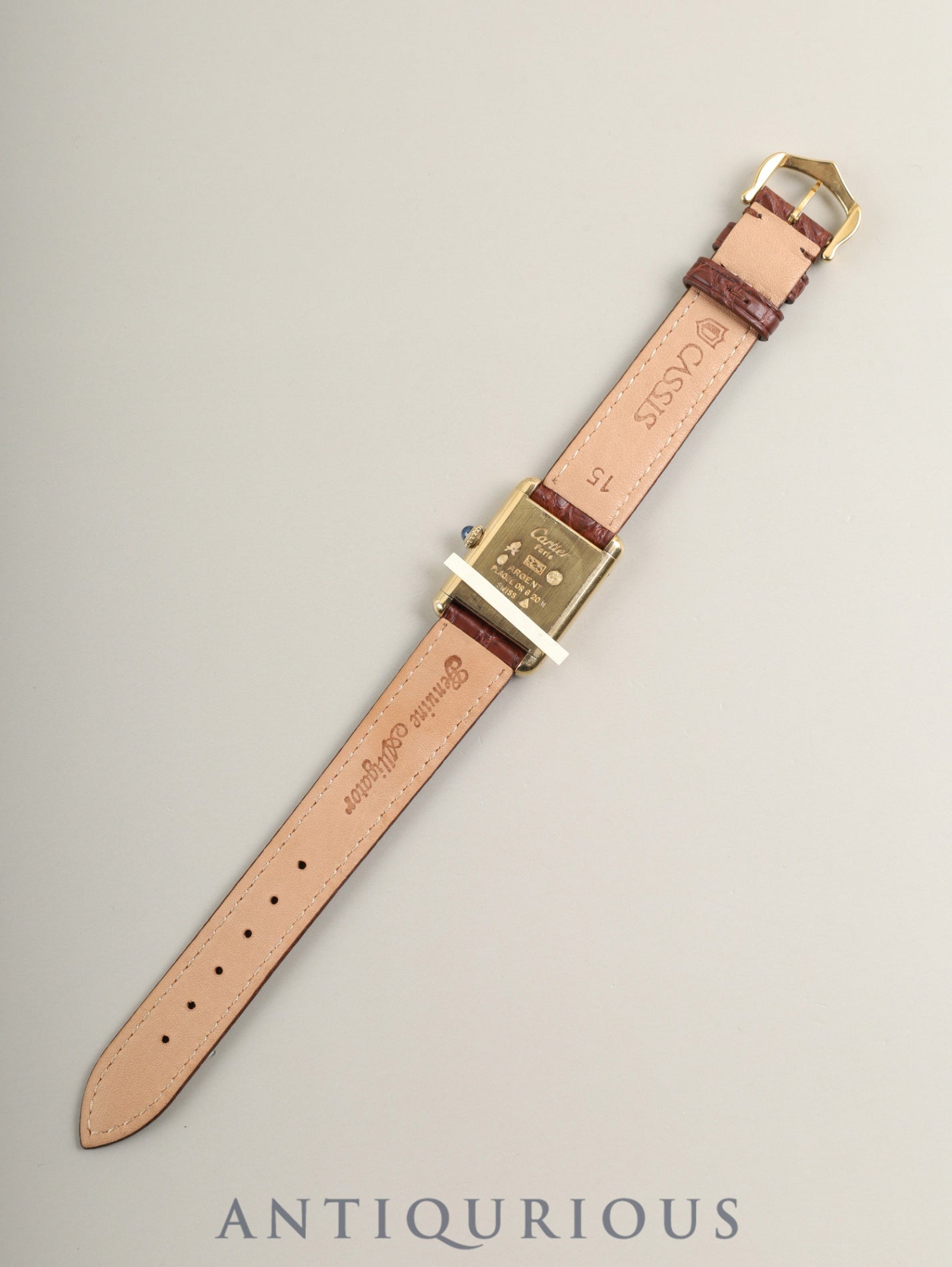 Cartier Must Tank SM Hand-wound Cal.78-1 SV925 Leather Genuine Pin Buckle (GP) Ivory Roman Dial (SWISS marking) Warranty Booklet Genuine Leather Strap Overhauled