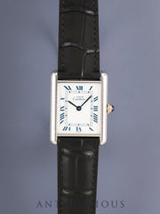 Cartier Must Tank LM 690006, Quartz Cal. 90, SV925, Leather strap with genuine D-buckle (SS), White Roman dial (SWISS signed), includes box, booklets, and warranty (1995), comes with genuine leather strap, overhauled.