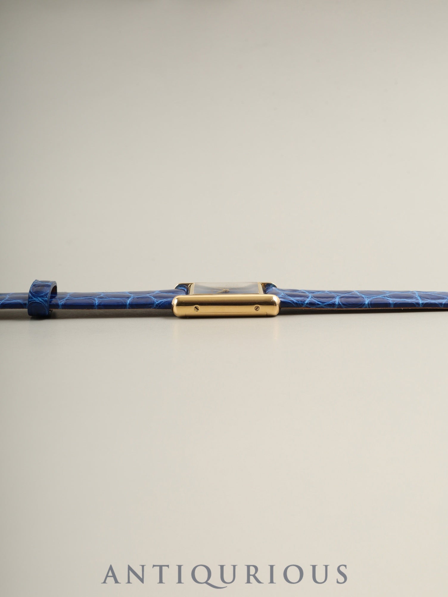 カルティエ マストタンク SM 手巻き Cal.78-1 SV925 革 純正ピンバックル（GP） ラピスラズリ文字盤（SWISS表記） オーバーホール済み