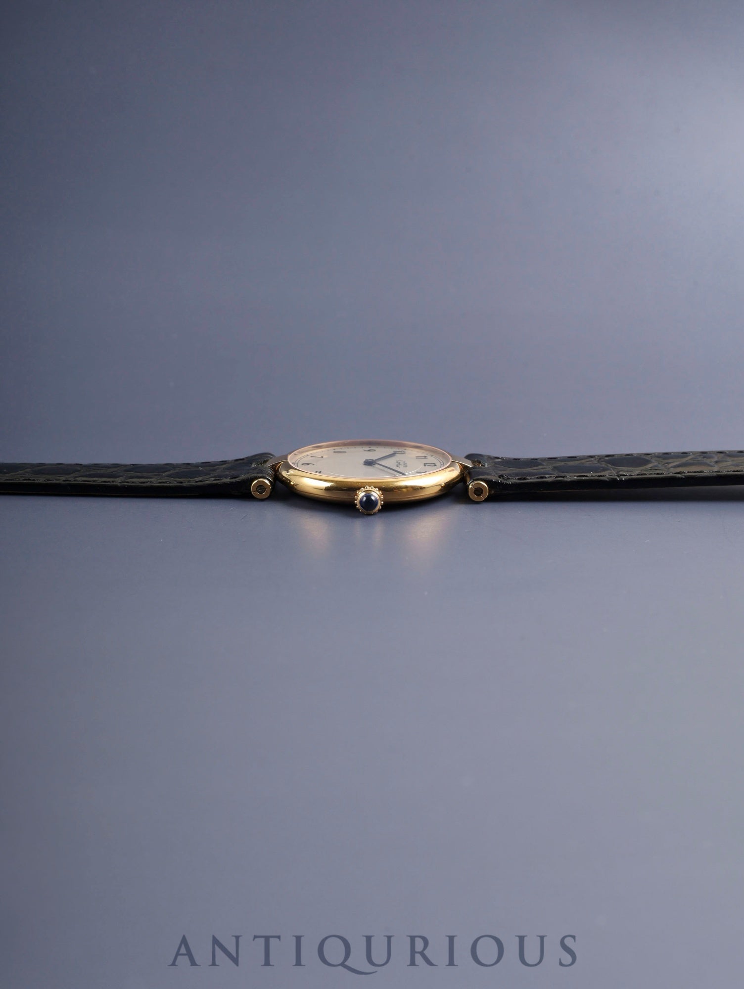 カルティエ マスト ヴァンドーム VLC LM 590003 クォーツ Cal.90 SV925 革 純正ピンバックル（GP）アラビア文字盤 オーバーホール済み