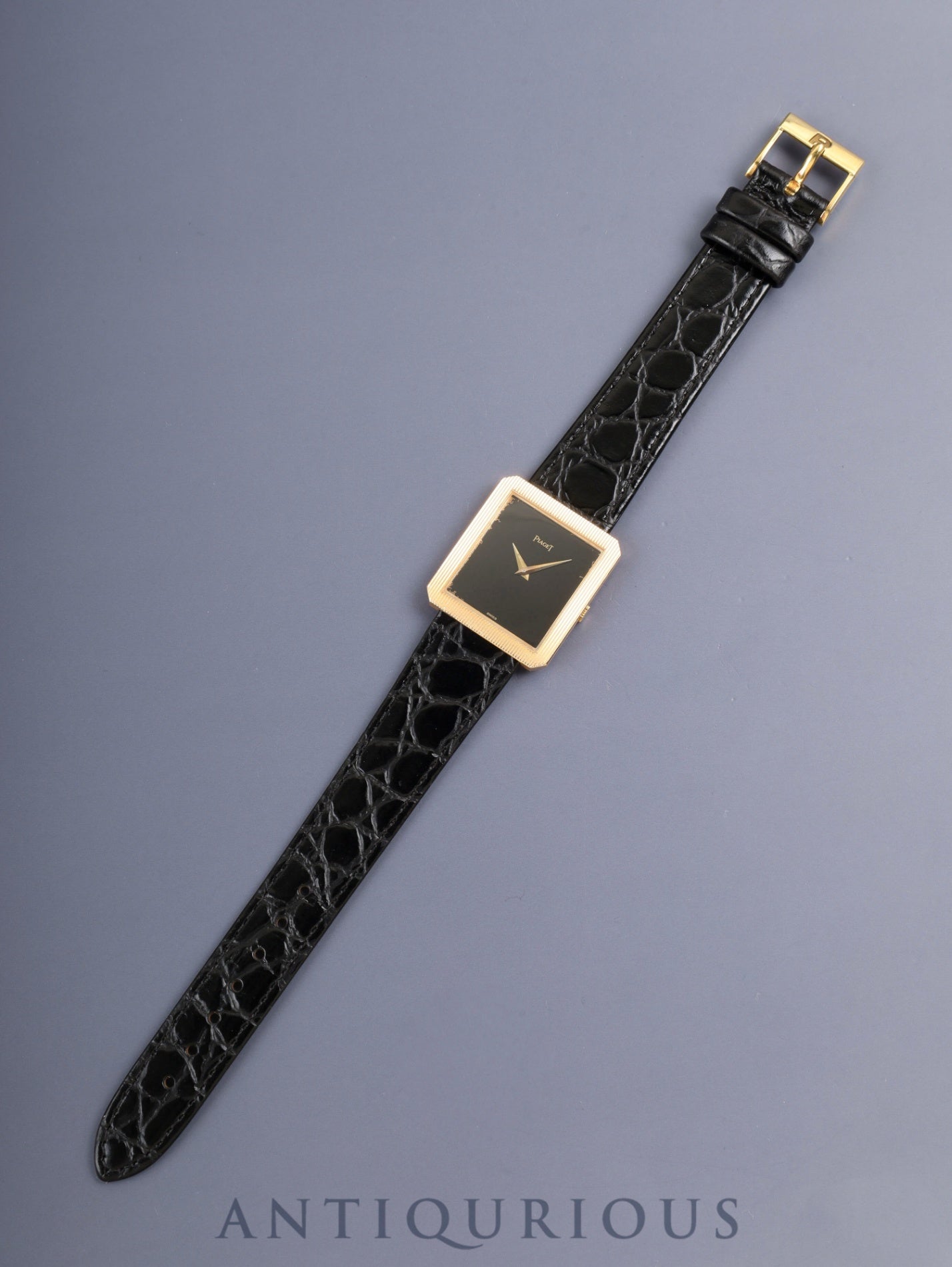 Piaget Protocol 9154 Manual Winding Cal.9P2 750YG Leather Original Pin Buckle (750YG) Black Dial With Original Leather Strap Overhauled