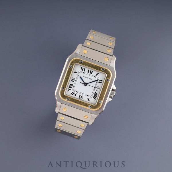 カルティエ サントス カレ LM AC 23.80 gr OR 0.750 4.05 gr /2961 自動巻き Cal.2671 SS/YG SS/YG ホワイトローマン文字盤 箱 冊子 保証書 カルティエ修理明細（2002年） オーバーホール済み