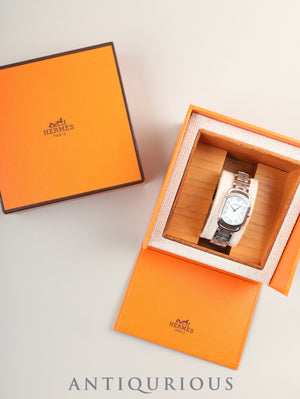 エルメス ラリー RA1.210 クォーツ Cal.976.001 SS SS ホワイト文字盤 箱 オーバーホール済み