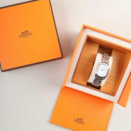 エルメス ラリー RA1.210 クォーツ Cal.976.001 SS SS ホワイト文字盤 箱 オーバーホール済み