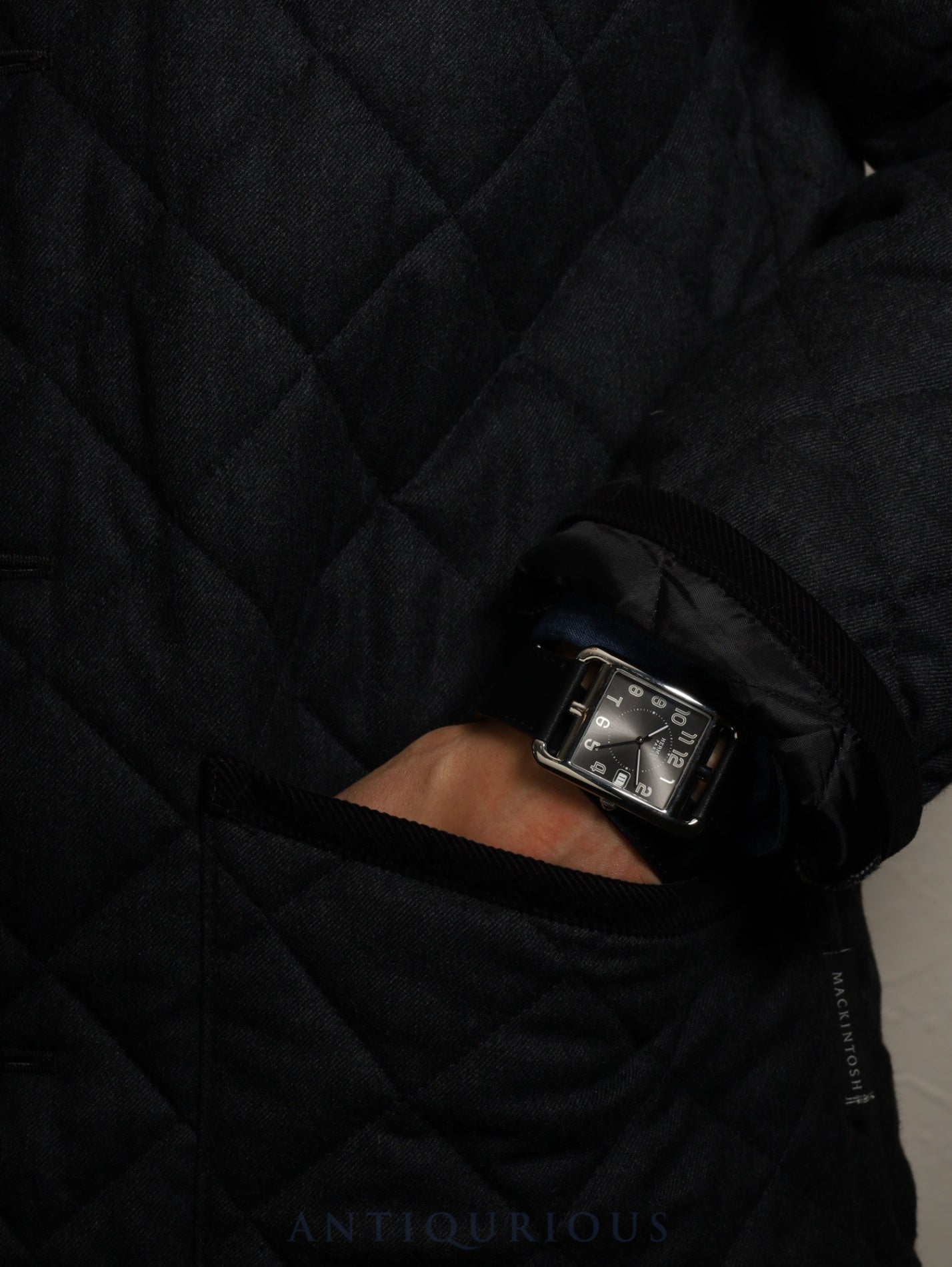 エルメス ケープコッド CC1.810 クォーツ SS 革 純正尾錠（SS）グレーアラビア文字盤 保存袋 オーバーホール済み