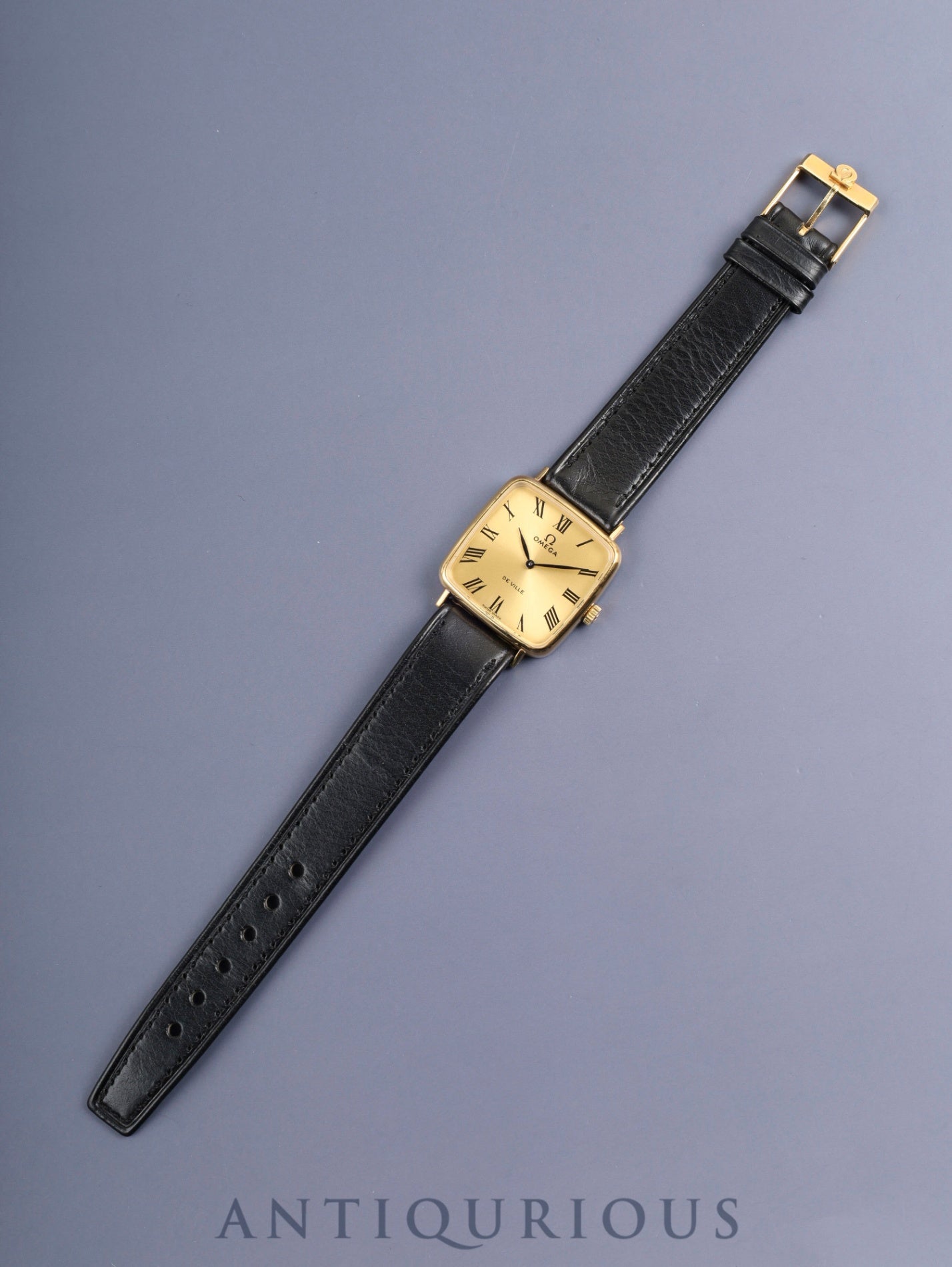 Omega De Ville 511.0415 Square Manual Winding Cal.625 GP Original Leather Strap Original Pin Buckle (GP) Champagne Dial Box Overhauled