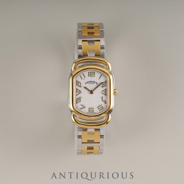 エルメス ラリー 77.03 クォーツ Cal.976.001 SS/GP SS/GP グレー文字盤 オーバーホール済