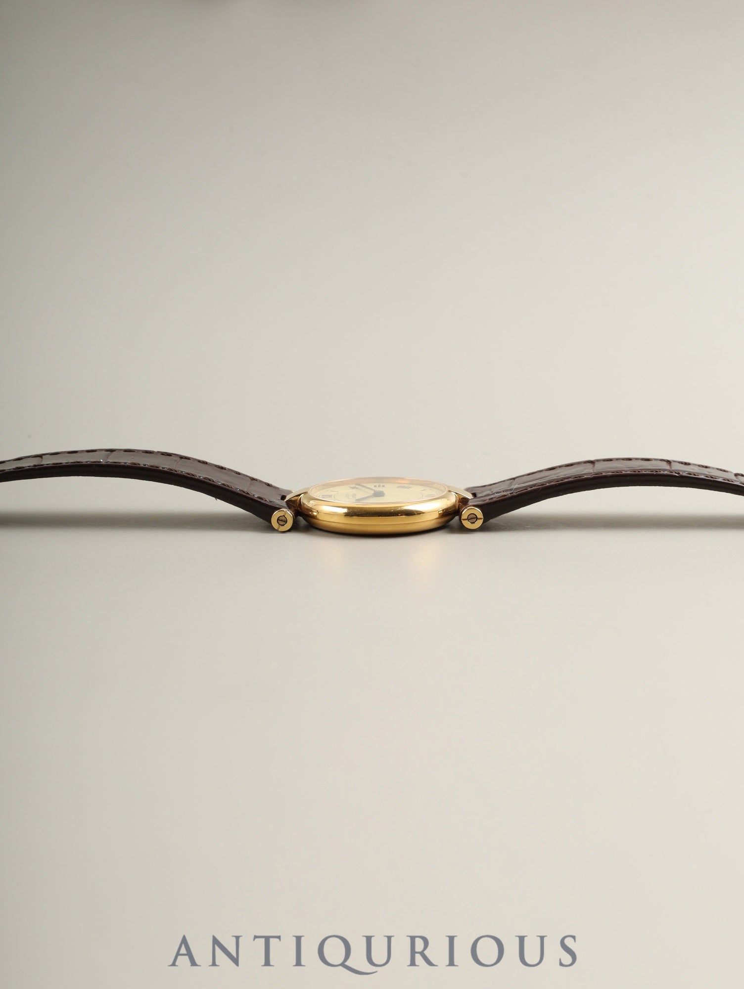 カルティエ  マスト ヴァンドーム VLC SM 18 クォーツ Cal.81 SV925 革 純正ピンバックル（GP）アイボリーローマン文字盤 24mm 箱 冊子 保証書（1990年）オーバーホール済み