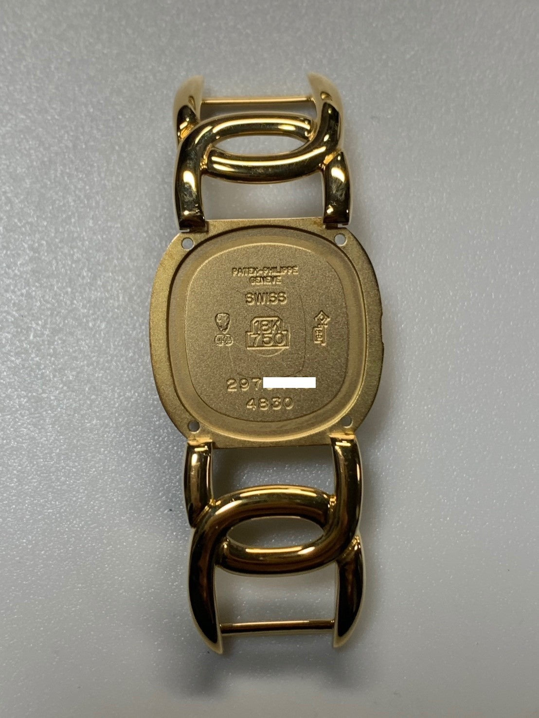 パテック・フィリップ ゴールデンエリプス 4830J クォーツ Cal.E15 750YG 純正レザーベルト 純正ピンバックル（750YG）ホワイトローマン オーバーホール済み