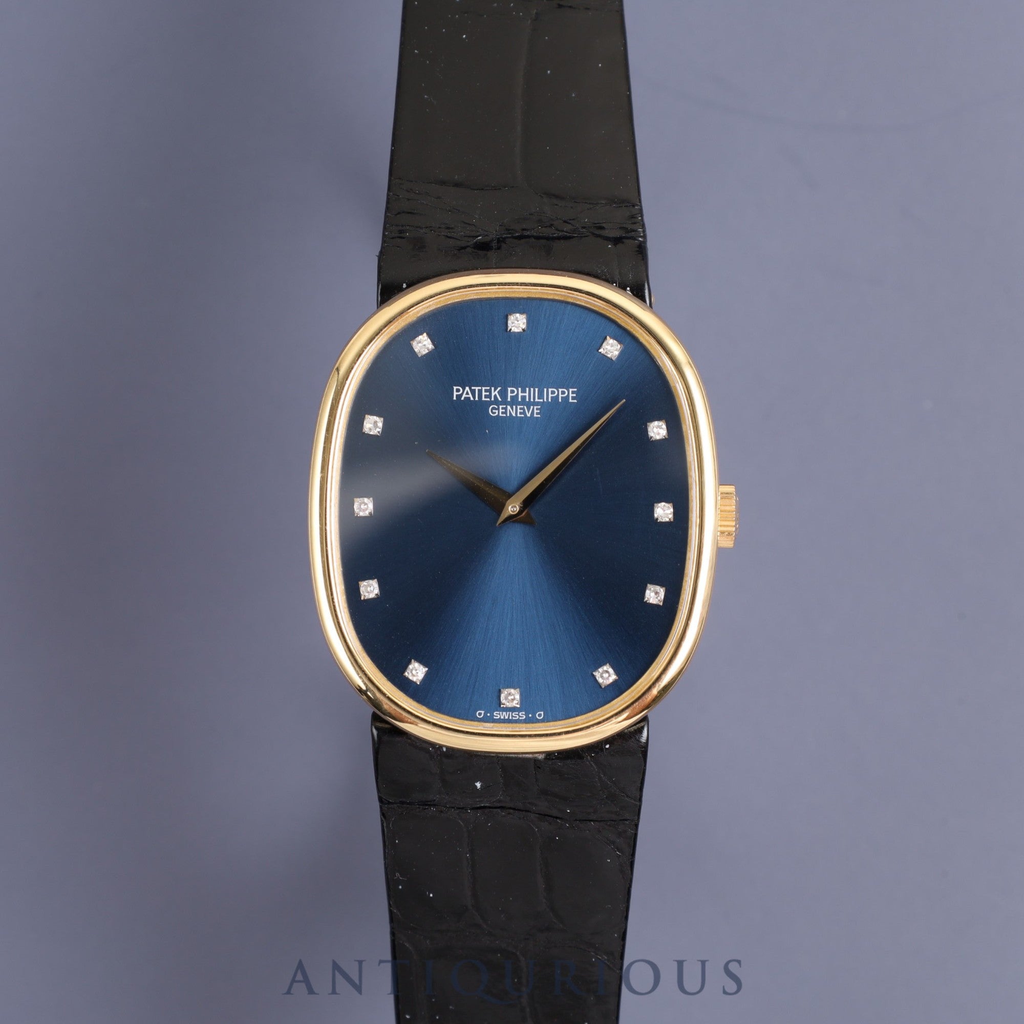 Patek Philippe Golden Ellipse 3848J-062 Manual winding Cal.215 750YG Genuine leather strap Genuine buckle (750) Diamond 12P Blue dial Box Archive (1991)