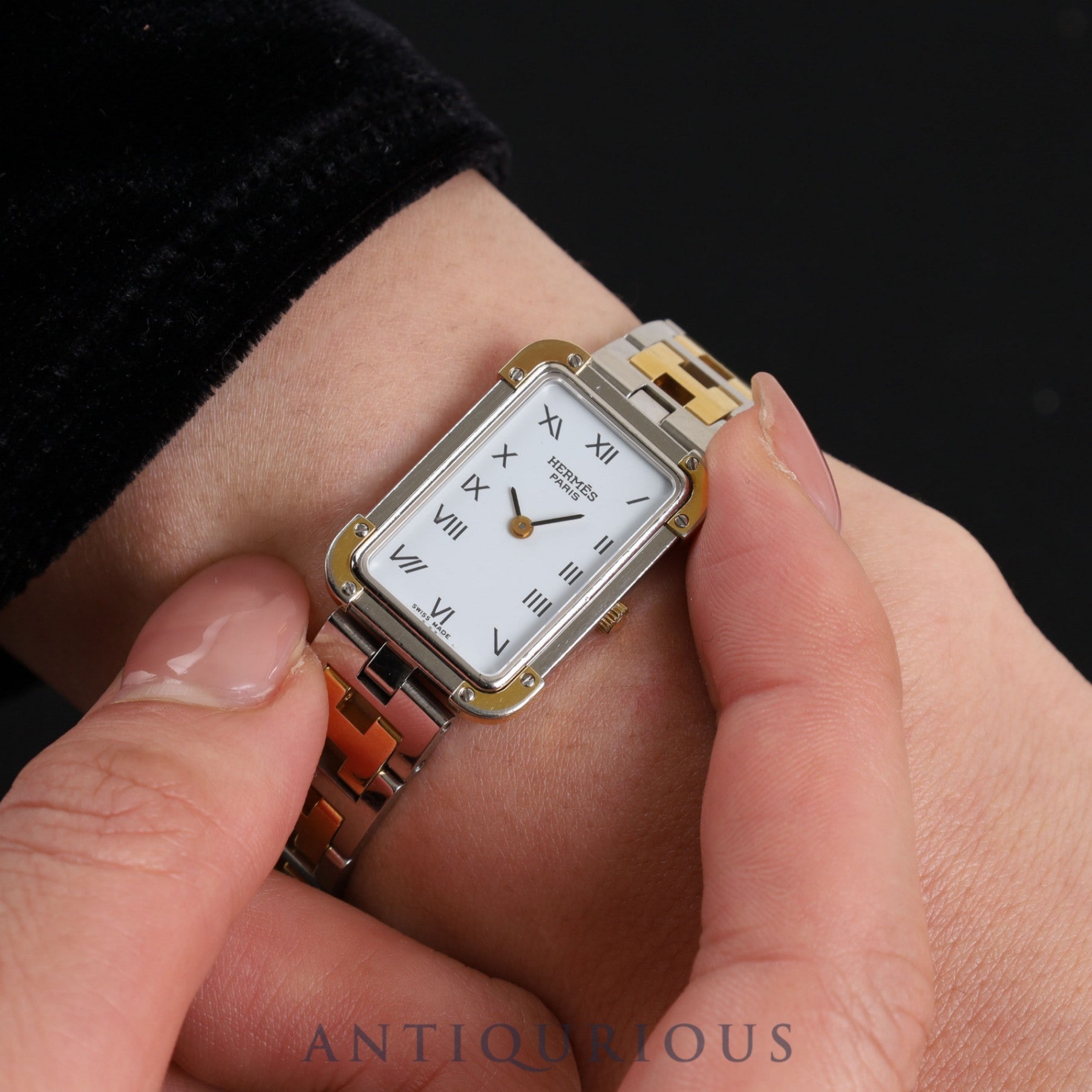 Hermes Cloajour CR1.240 Quartz Cal.976.001 SS/GP White Dial Overhauled