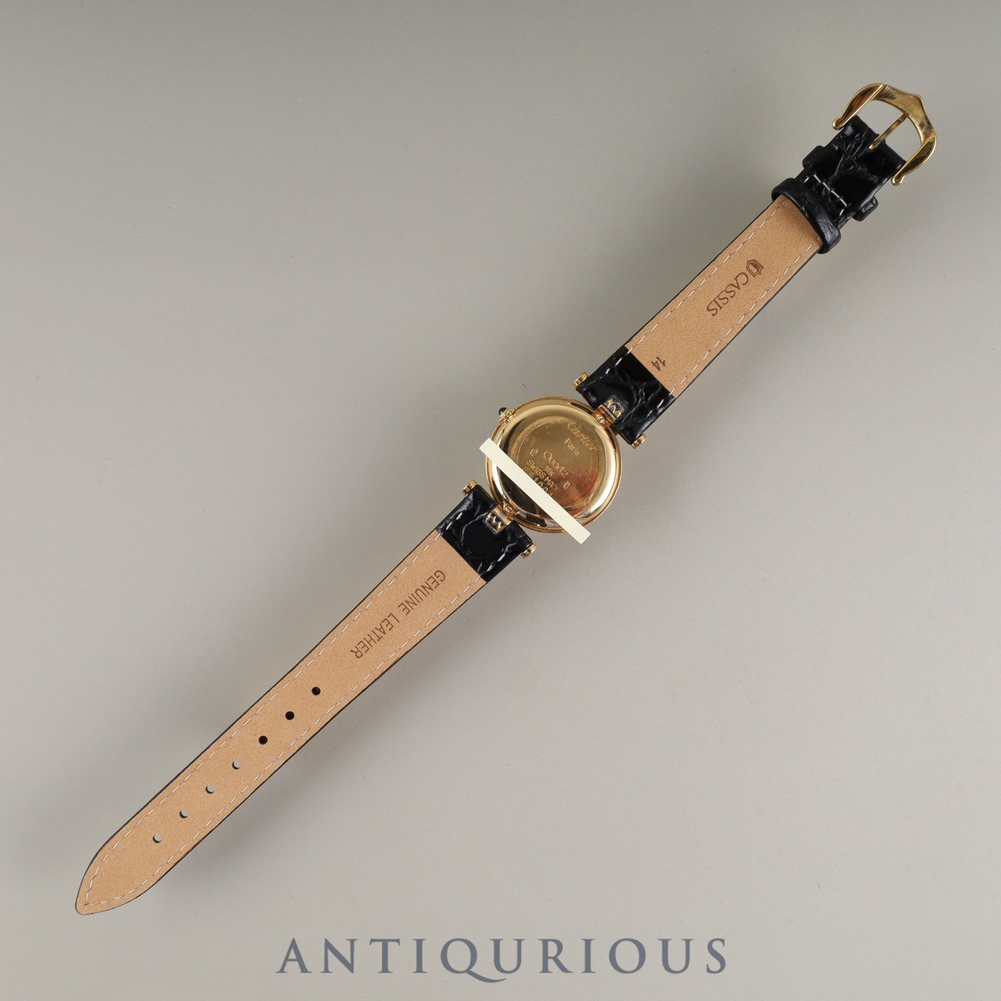 Cartier Vendôme Trinity VLC SM 881004 Quartz Caliber 81 750 Leather Strap with Genuine GP Buckle, White Roman Dial, Overhauled