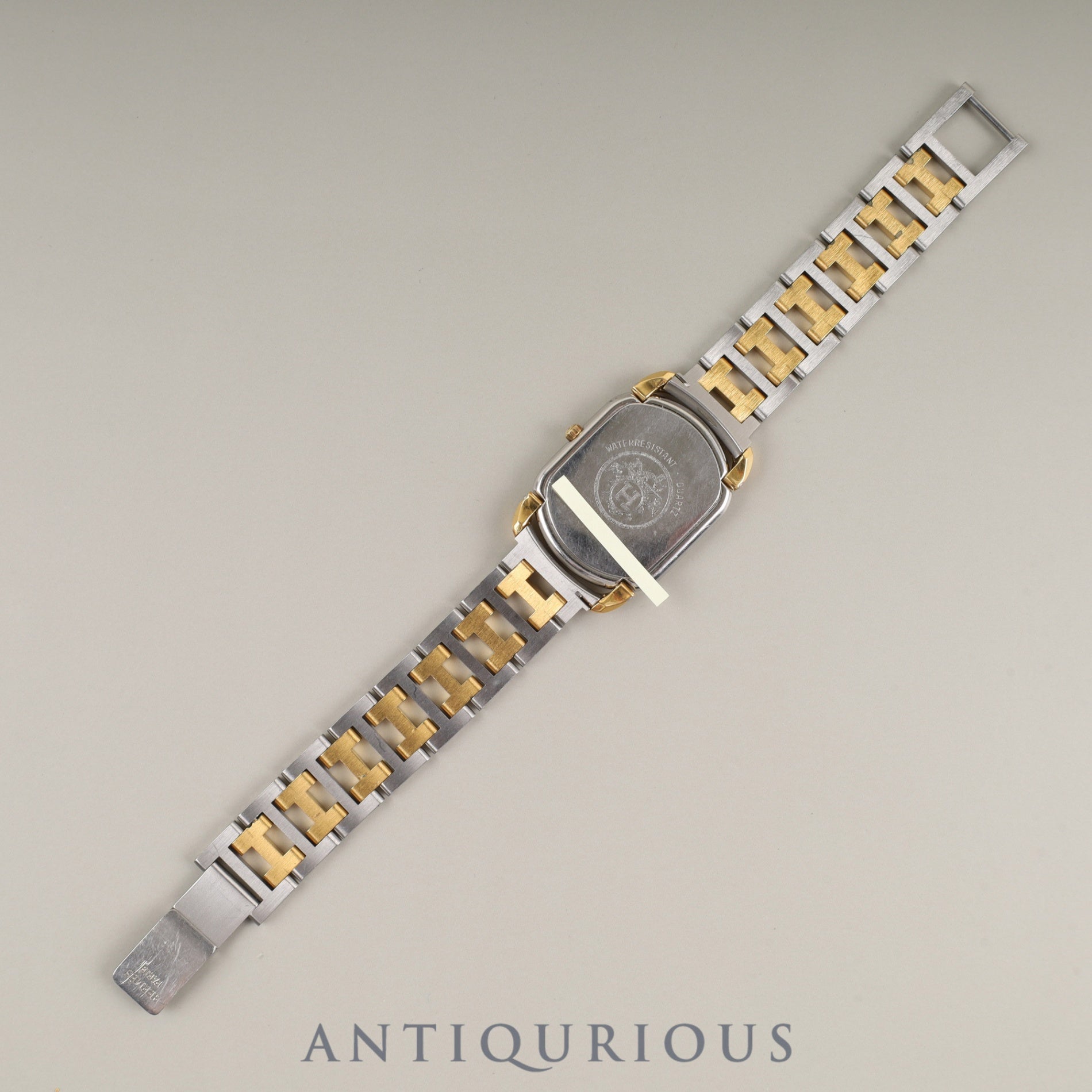 Hermes Rally 76.03 Quartz Cal.256.041 SS/GP SS/GP White Dial Box Warranty Booklet Tag Overhauled