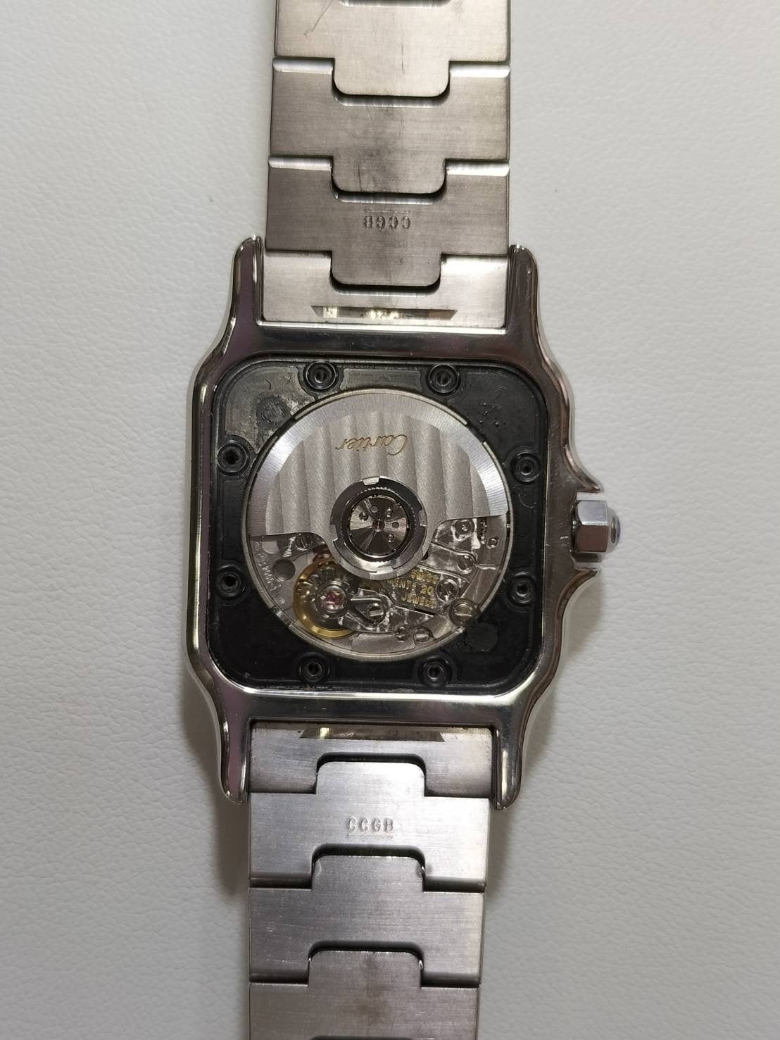 カルティエ  サントス ガルベ LM W20055D6 / 2319 自動巻き SS SS シルバーギョーシェ文字盤（SWISS MADE表記）オーバーホール済み