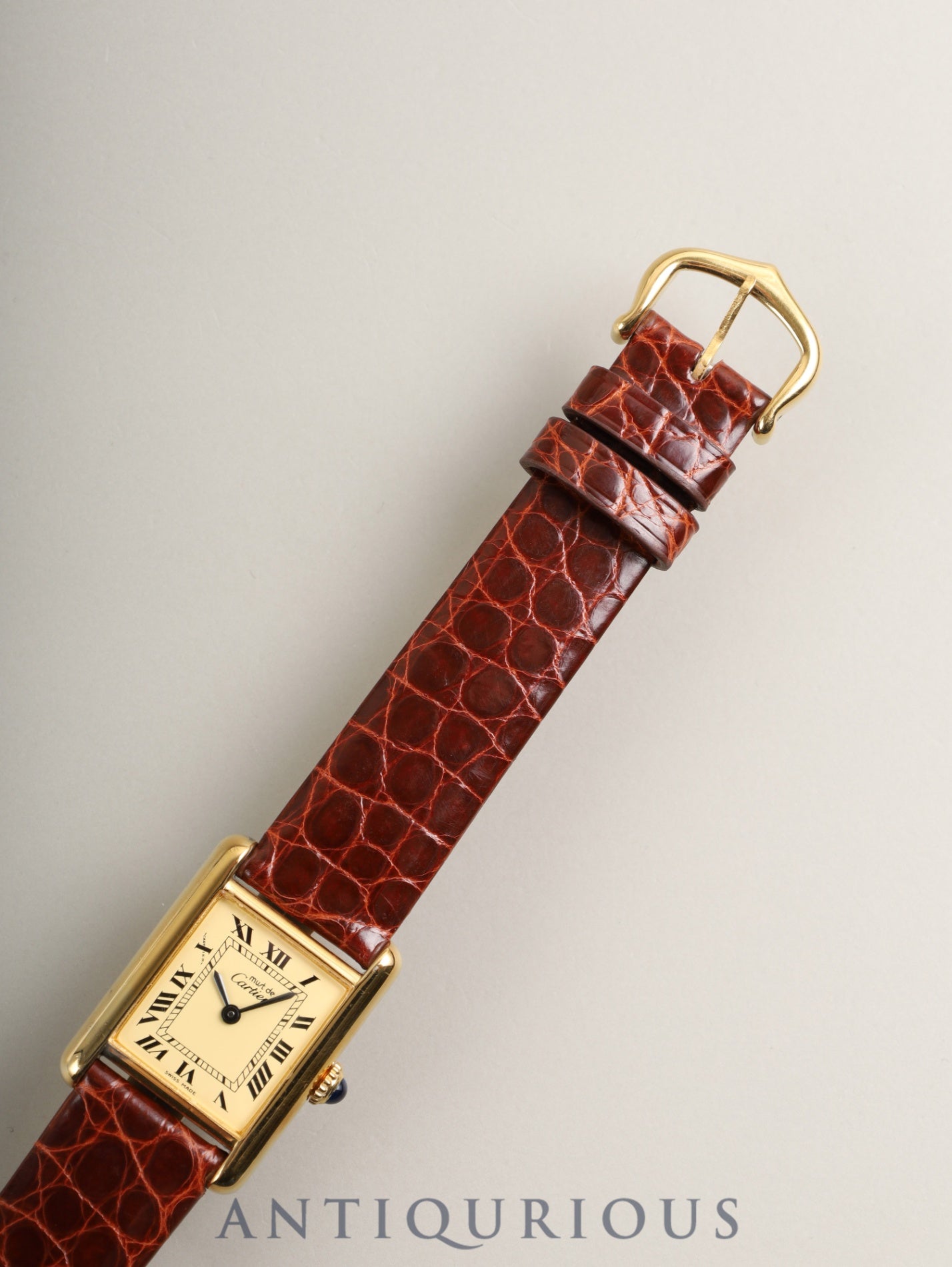 カルティエ マストタンク SM 手巻き Cal.78-1 SV925 革 純正尾錠（GP