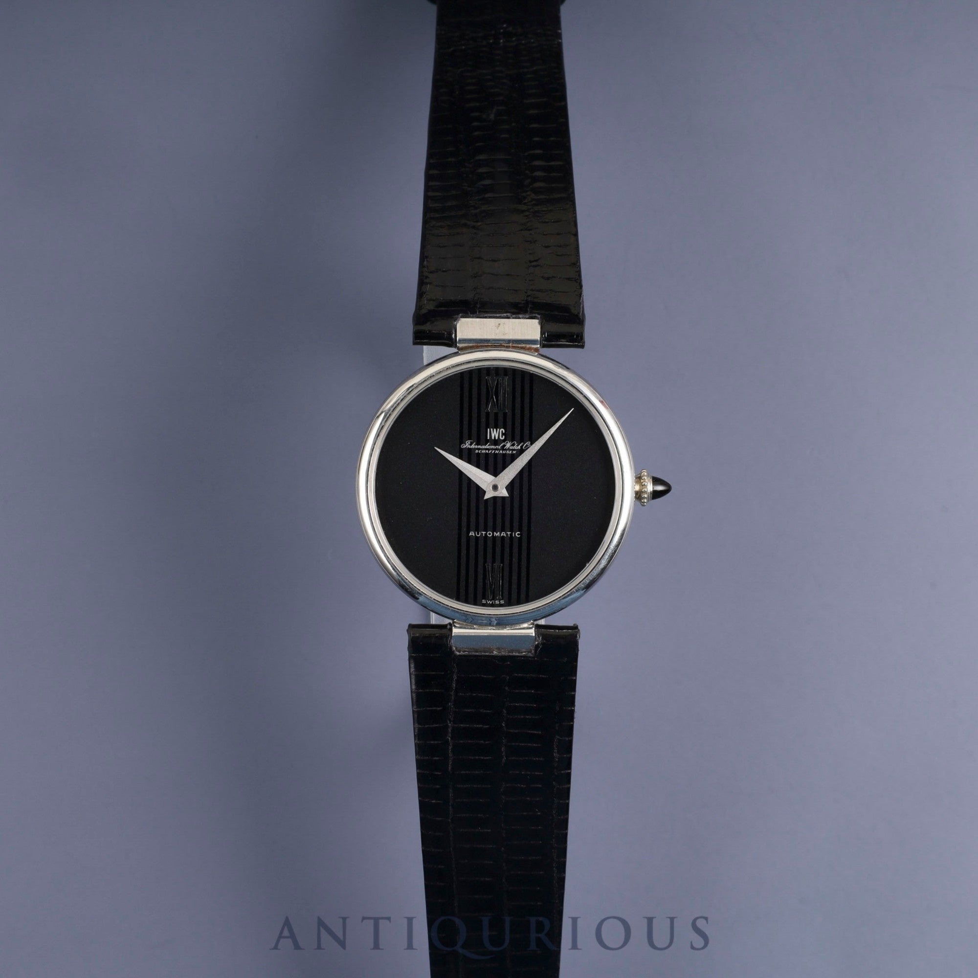 IWC ラウンド 3203 自動巻き Cal.3251 SS 革 純正尾錠（SS）ブラック文字盤 箱 冊子 ケース 保証書（1979年）オーバーホール済み アイダブリュシー