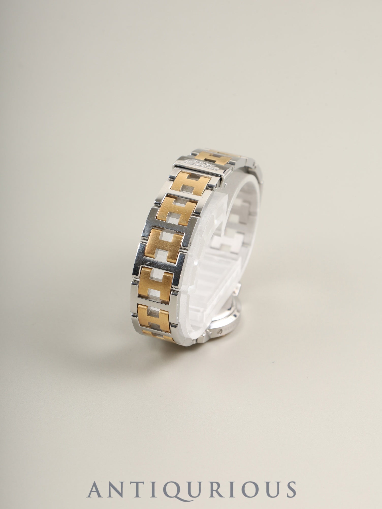 エルメス クリッパー CL4.220 クォーツ Cal.- SS/GP SS/GP  アイボリー文字盤 箱 保証書（1998年）オーバーホール済み