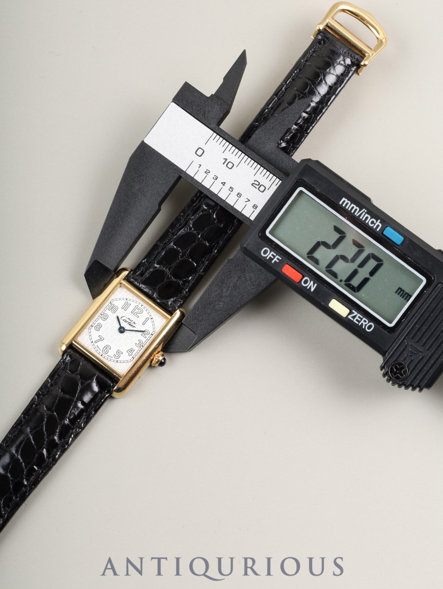 カルティエ マストタンク MM 2415 クォーツ Cal.057 SV925 革 純正Dバックル テレフォンダイヤル文字盤 1990年頃～2004年頃 箱 オーバーホール済み