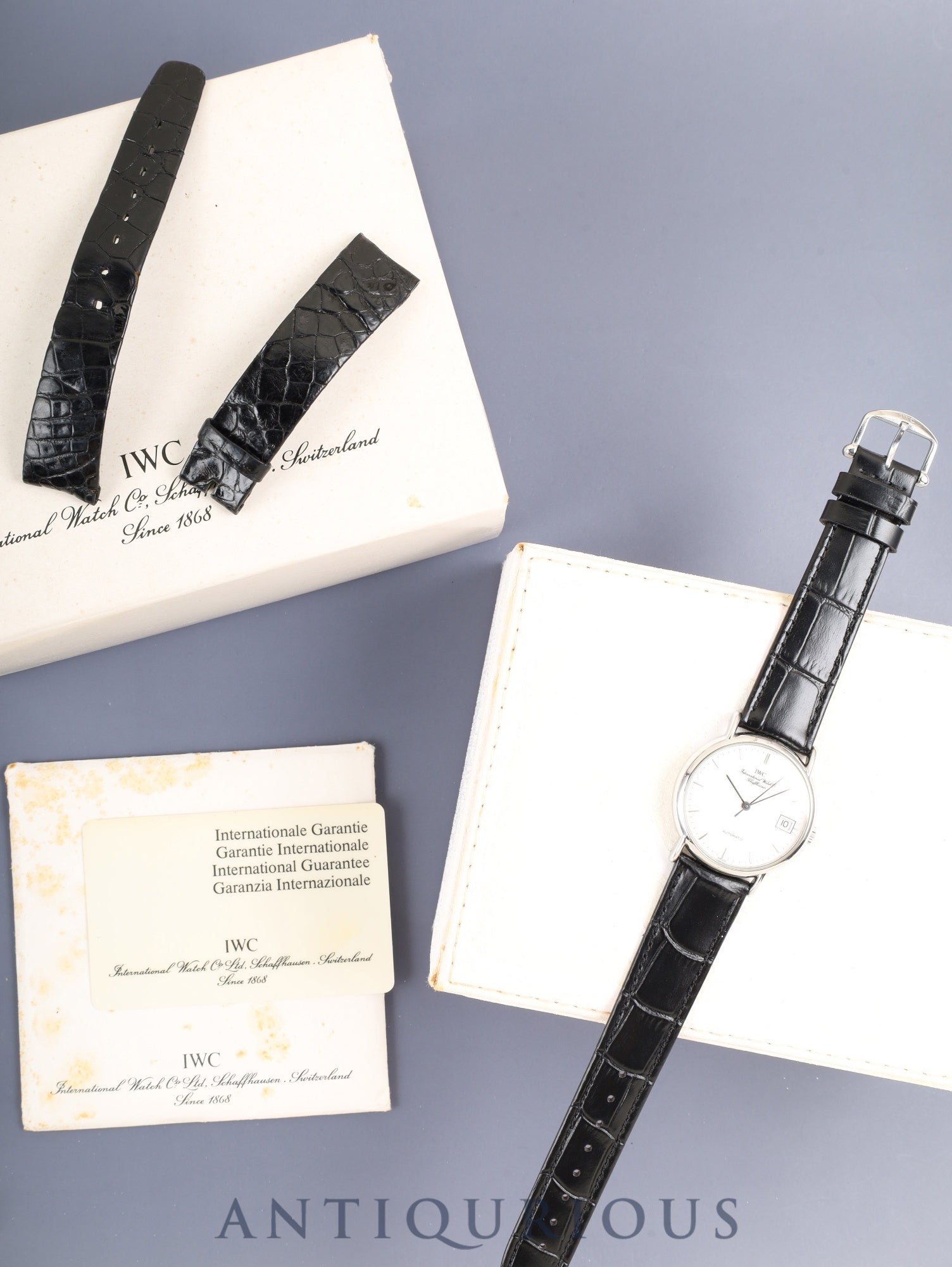 IWC ポートフィノ IW351320 自動巻き Cal.C37521 SS 革 純正ピンバックル（SS）ホワイト文字盤（SWISS表記）箱 冊子 保証書（2016年）純正レザーベルト付き オーバーホール済み アイダブリュシー