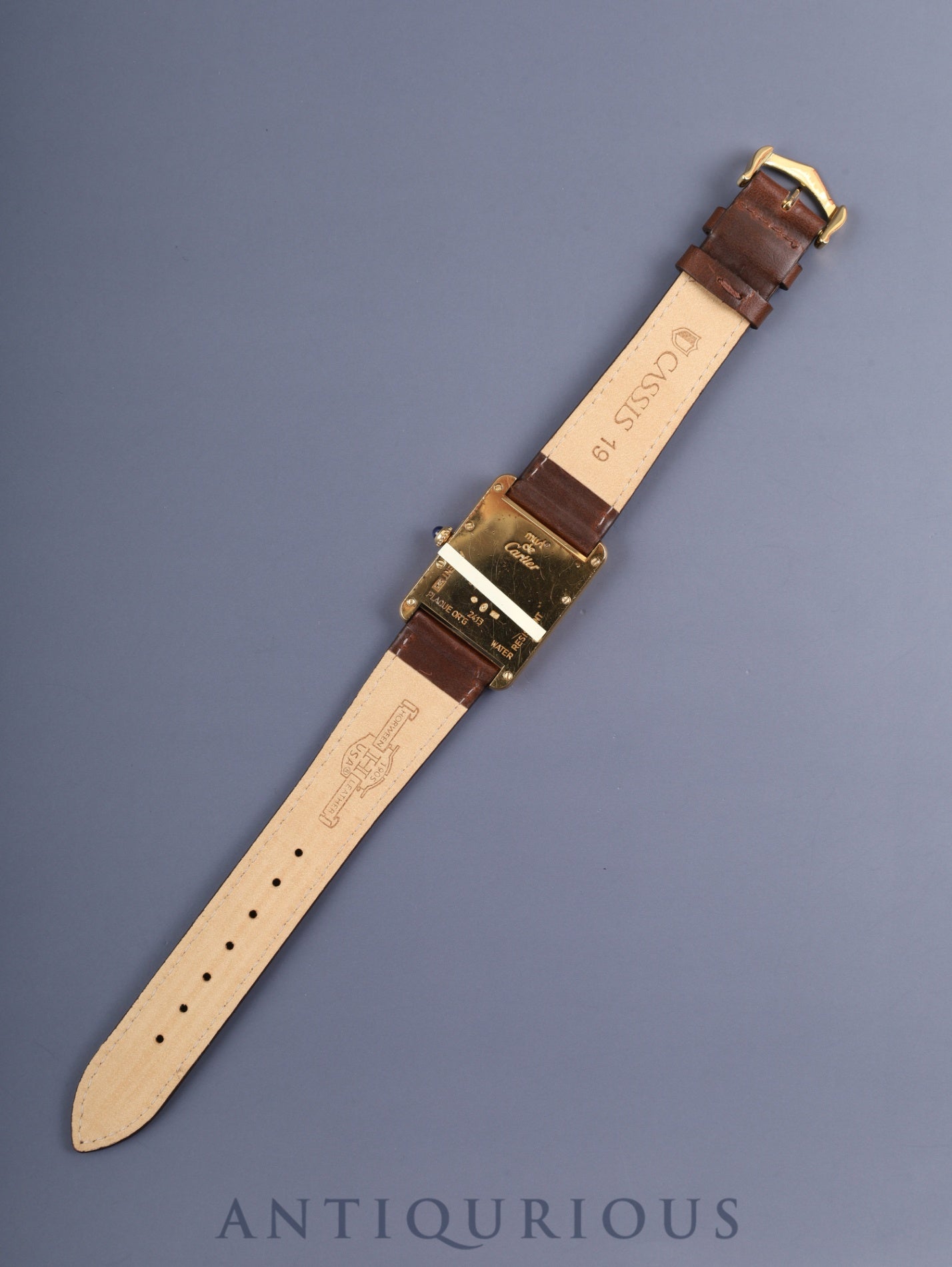 カルティエ マストタンク GM（XL） 2413 クォーツ Cal.687 SV925 革 純正Dバックル（GP） アイボリーローマン文字盤  箱 保証書（2005年） オーバーホール済み