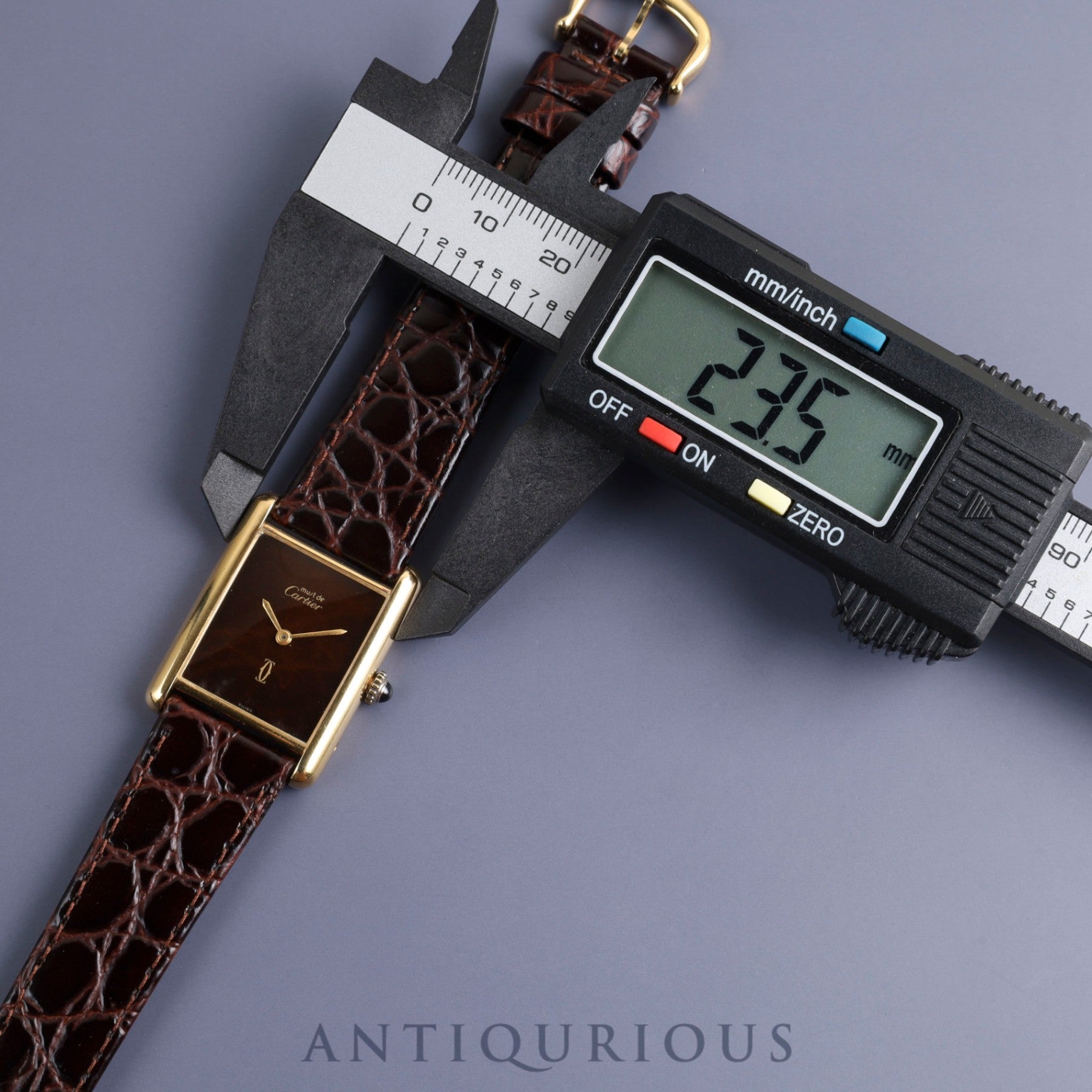 Cartier Must Tank LM Manual winding Cal.78-1 SV925 Leather Genuine buckle (GP) Mahogany dial Overhauled