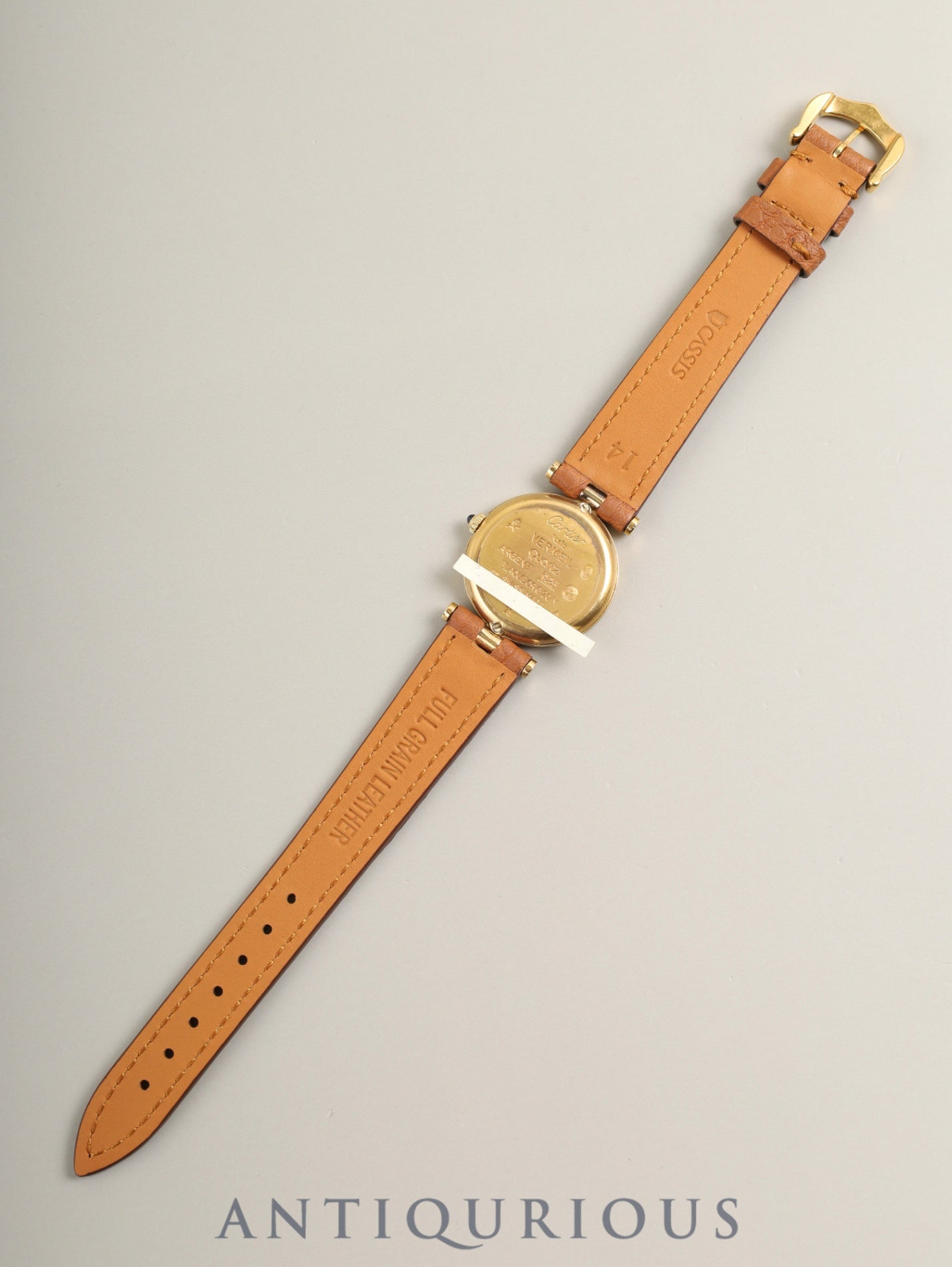 Cartier Must Vendome VLC SM 18 Quartz Cal. 81 SV925 Leather Original Pin Buckle (GP) Front Trinity Dial Box Overhauled