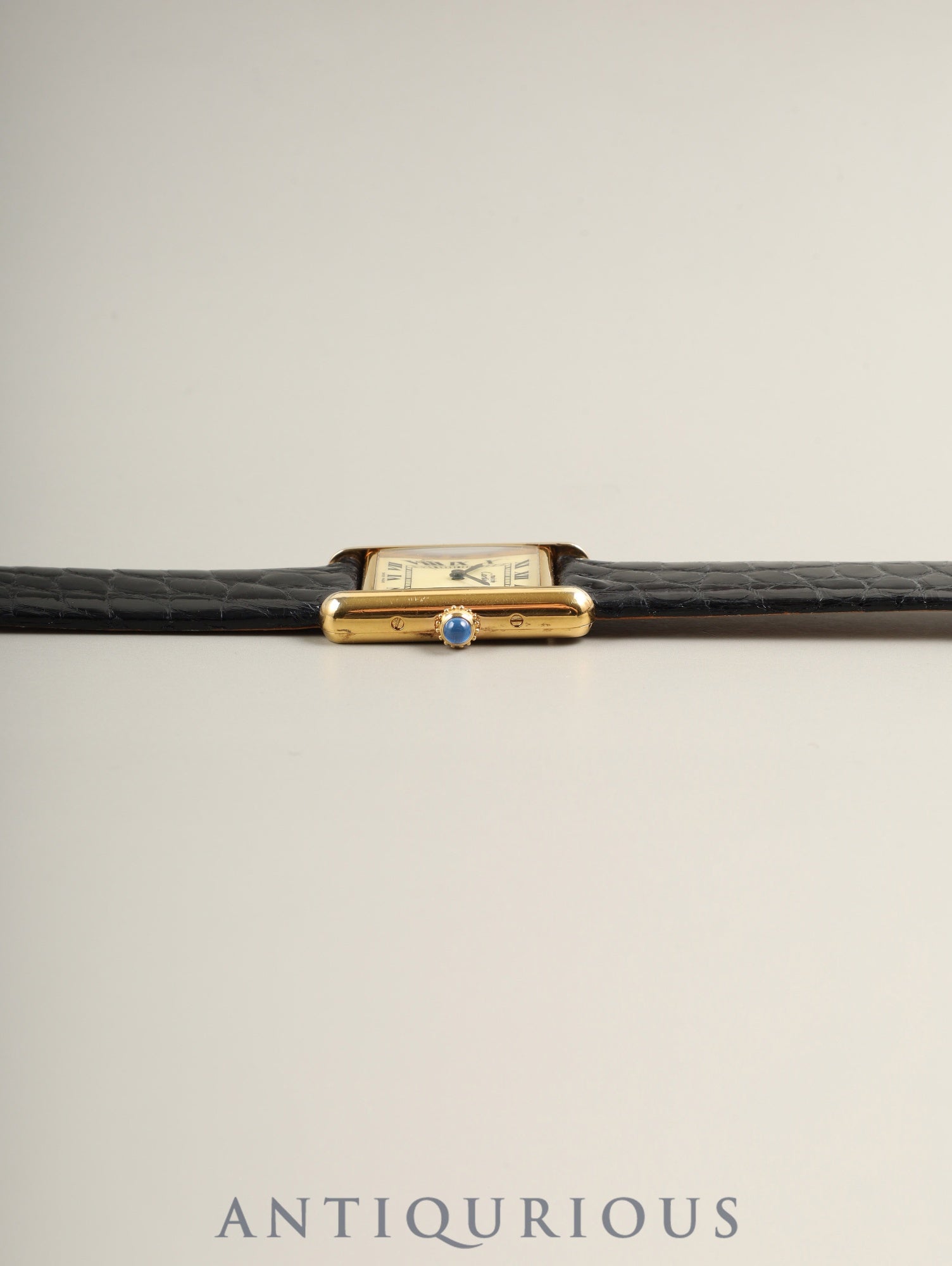 カルティエ マストタンク SM W1003153 / 5057001 クォーツ  SV925 革  純正ピンバックル（GP）アイボリーローマン文字盤（SWISS MADE表記）保証書（1990年） カルティエブティックにてコンプリートサービス（フルメンテナンス）済み