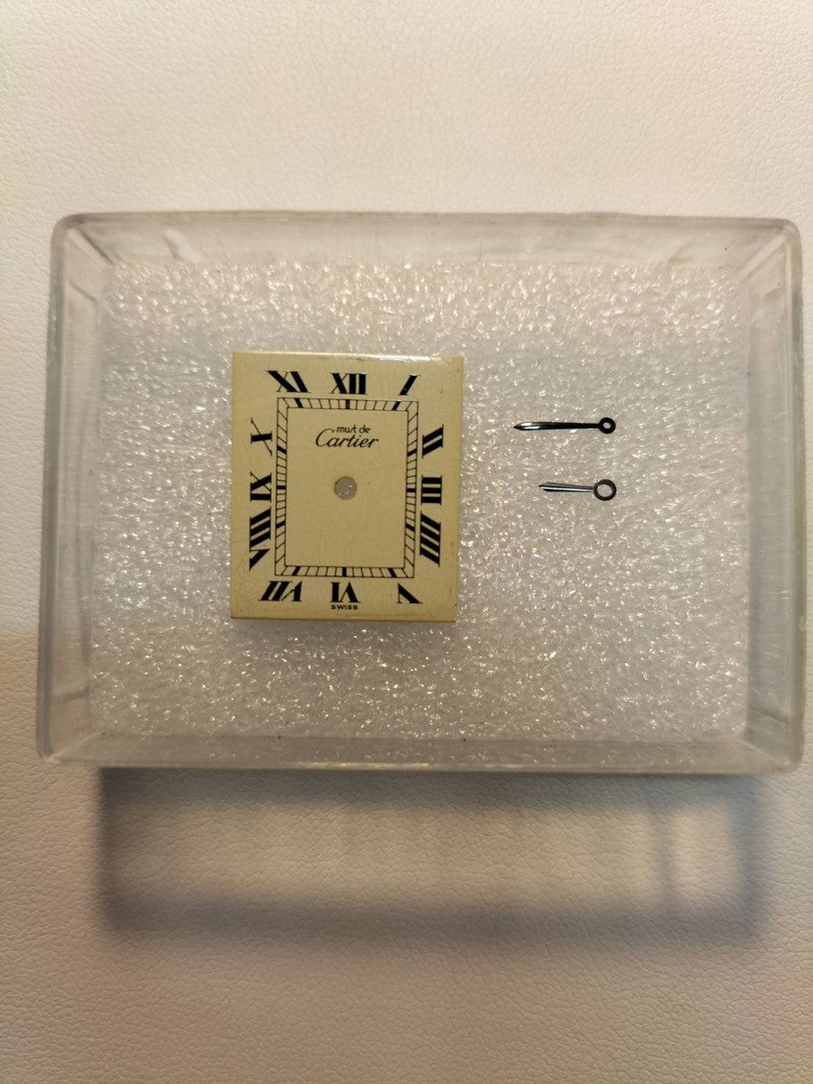 Cartier Must Tank LM, manual winding, Cal. 78-1, SV925, leather, genuine buckle (GP), ivory Roman dial, circa 1976-1981, overhauled and refinished to new condition.