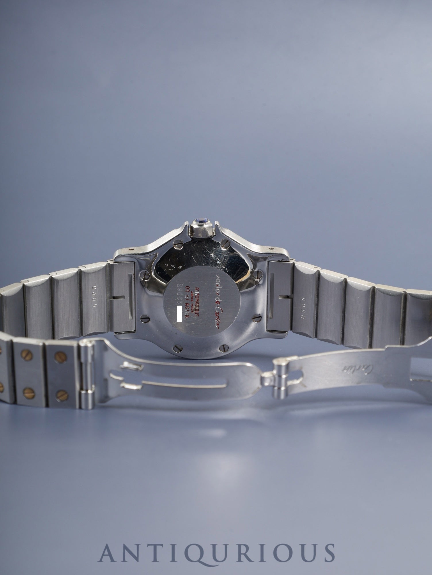 Cartier Santos Octagon LM 2966 Automatic Caliber ETA2671 Stainless Steel/Yellow Gold White Roman Dial Box and Booklet Overhauled