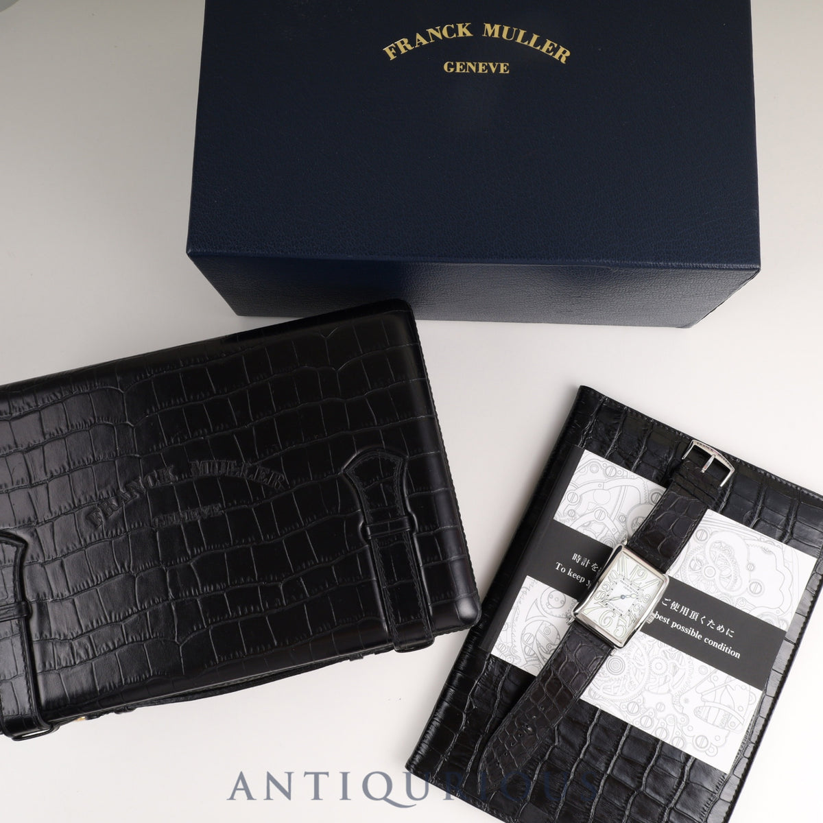Franck Muller Long Island [Limited to 400 pieces in Japan] 1150 SC Automatic Caliber 2800 Stainless Steel Watch with Genuine Leather Strap and Genuine Stainless Steel Buckle, White Dial, Box, Instructions, and Booklet, Overhauled