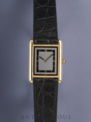 カルティエ マストタンク LM 6 81006 クォーツ Cal.81 SV925 革 純正ピンバックル（GP）グレー飛びローマン文字盤（SWISS表記 ）オーバーホール済み 新品仕上げ済み