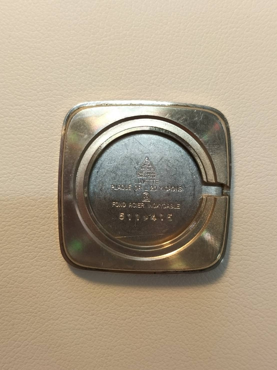 Omega De Ville 511.0415 Square Manual Winding Cal.625 GP Original Leather Strap Original Pin Buckle (GP) Champagne Dial Box Overhauled