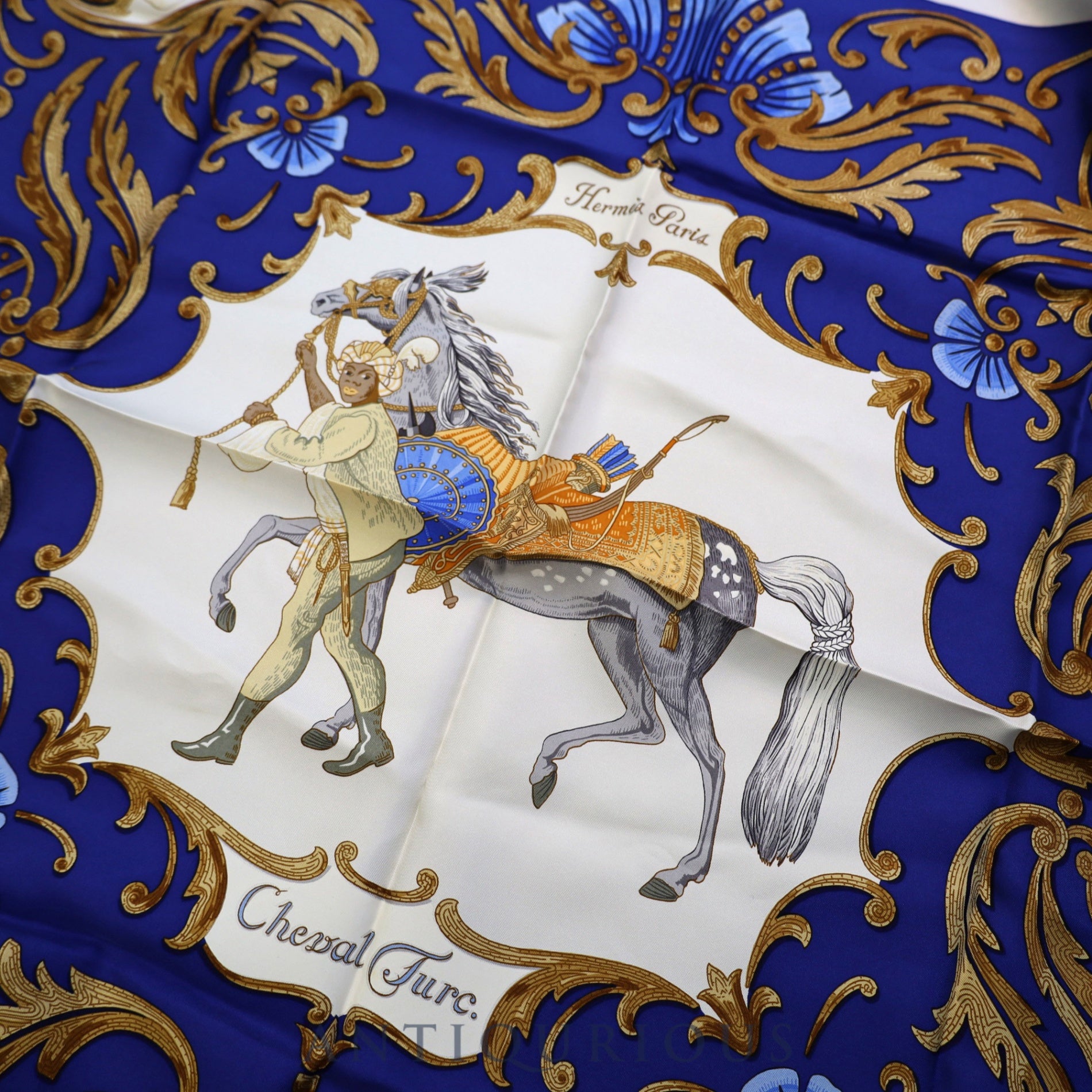 エルメス スカーフ カレ90 トルコの馬 SILK100%