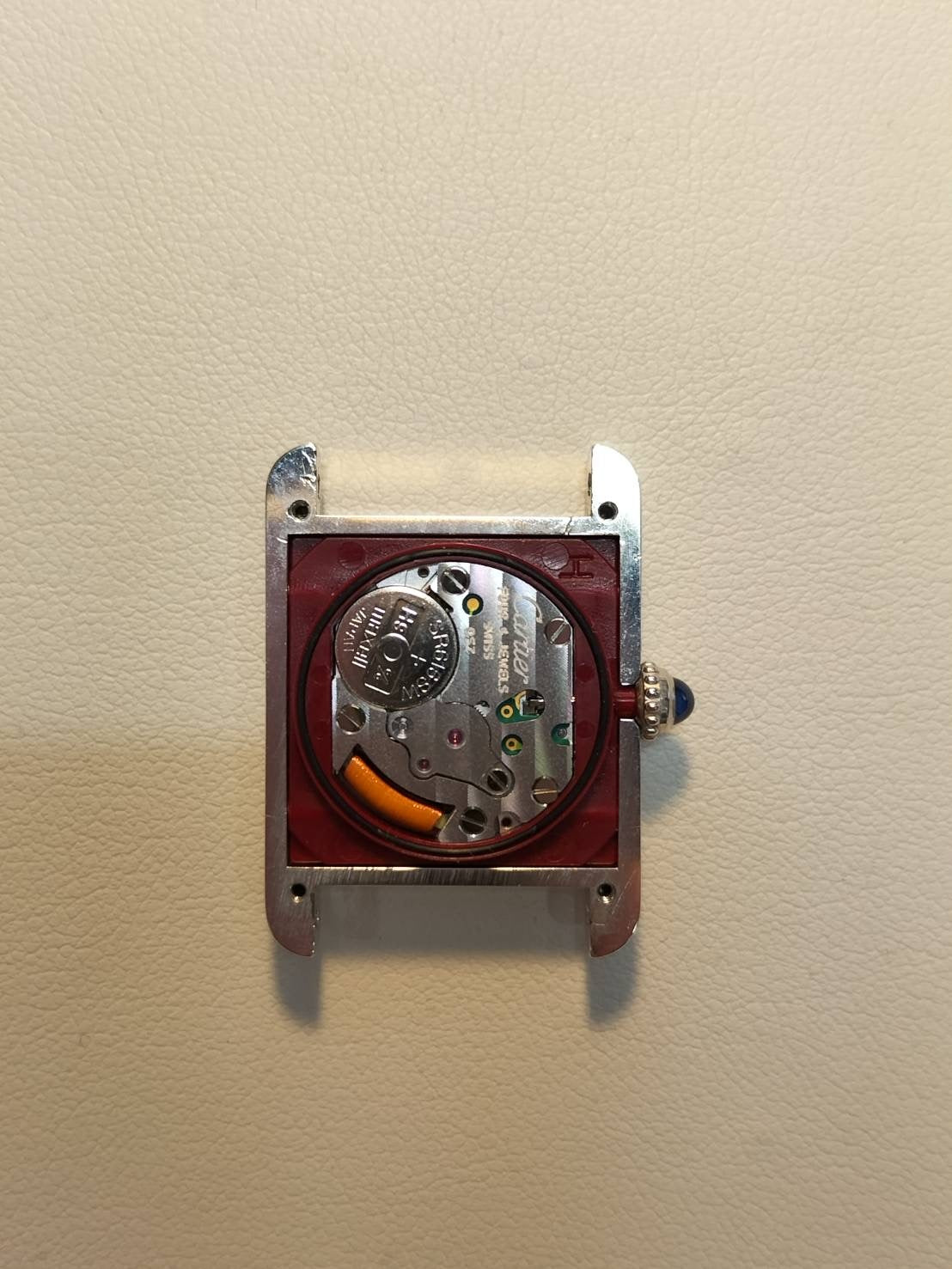 カルティエ マストタンク SM W1001543 / 6057002 クォーツ Cal.057 SV925 革 純正ピンバックル（SS）ホワイトローマン文字盤 （SWISS表記）オーバーホール済み