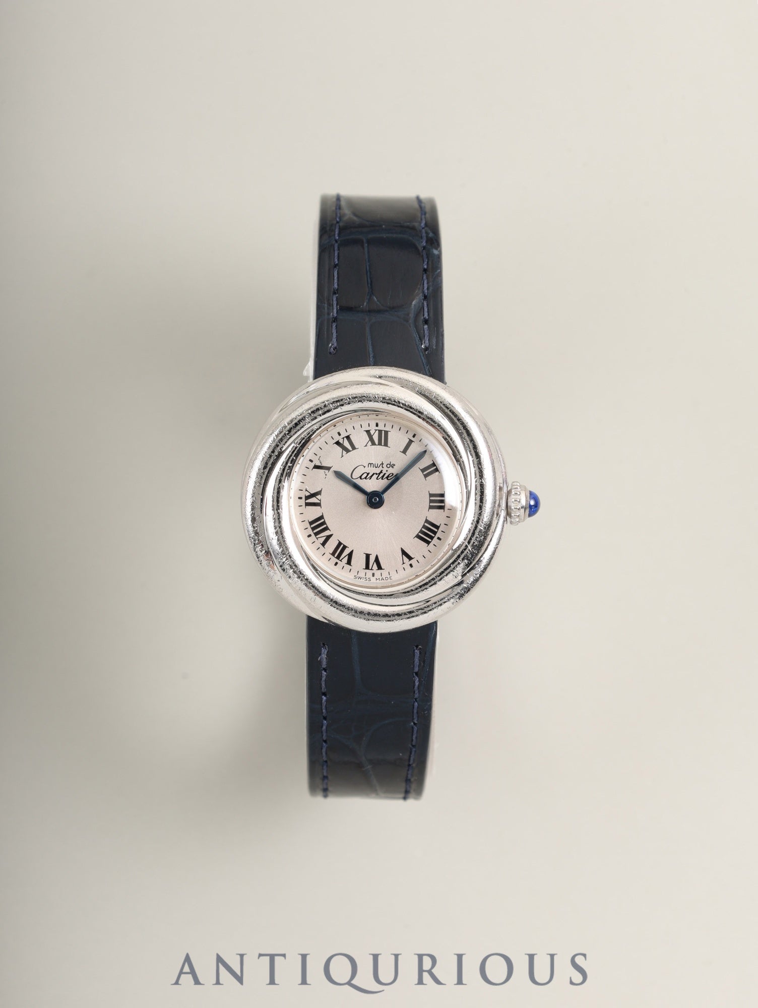 カルティエ マストトリニティ W1014945 / 2439 クォーツ Cal.157 SV925 純正革ベルト 純正Dバックル（SS） シルバーローマン文字盤 箱 冊子 オーバーホール済み
