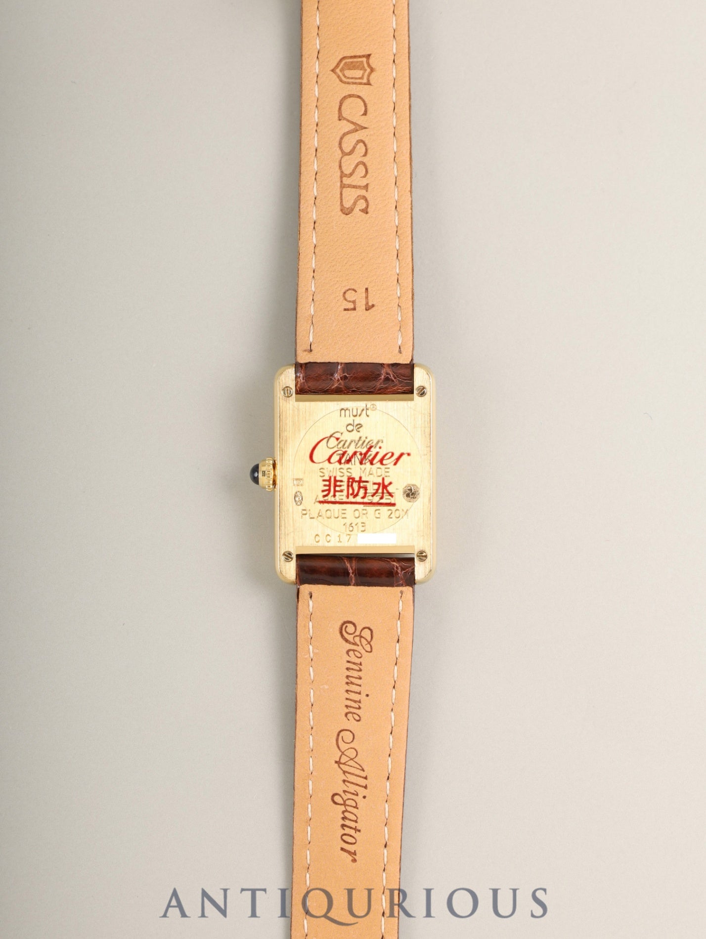 カルティエ マストタンク SM W1008354 / 1613 クォーツ SV925 革 純正Dバックル（GP）飛びアラビア文字盤（SWISS表記）カルティエブティックにてコンプリートサービス済み