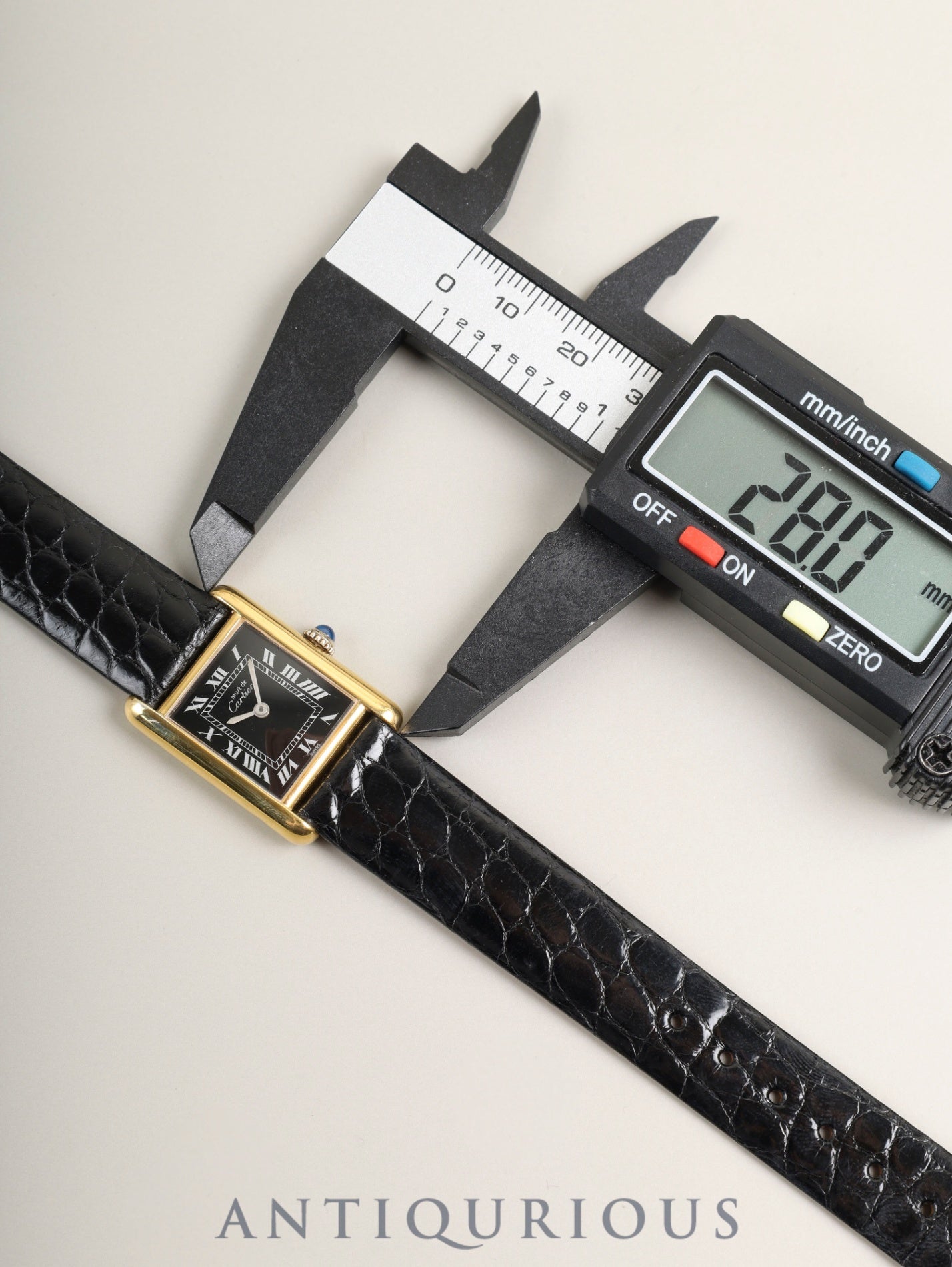カルティエ マストタンク SM 3 手巻き Cal.78-1 SV925 革 純正ピンバックル（GP）ブラックローマン文字盤（SWISS表記）オーバーホール済み 新品仕上げ済み