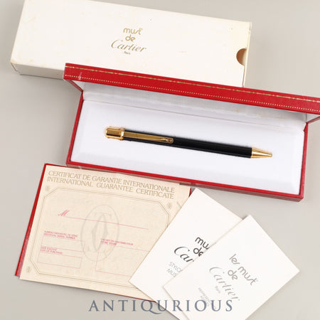 Cartier Ballpoint Pen Must Do GP Black Box Warranty Card (blank)