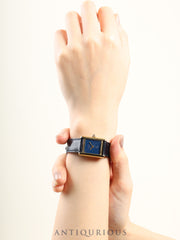 カルティエ マストタンク SM 手巻き SV925 革 純正尾錠（GP）ラピスラズリ文字盤（SWISS表記） 箱 冊子 保証書（1981年） オーバーホール済み