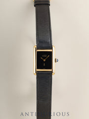 Cartier Must Tank SM Manual winding Cal.78-1 SV925 Original leather strap Original pin buckle (GP) Onyx dial (SWISS表記) Warranty (1982) Overhauled