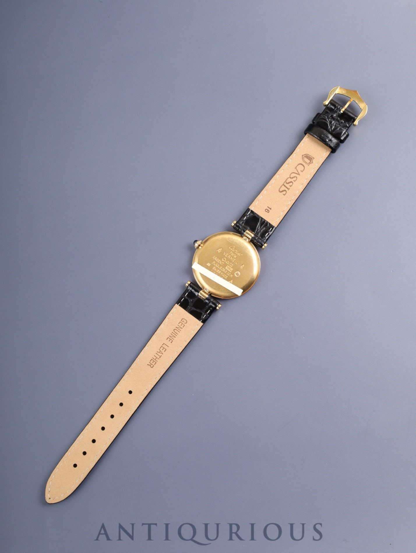 カルティエ マスト ヴァンドーム VLC LM 590003 クォーツ Cal.90 SV925 革 純正尾錠 アイボリーローマン文字盤 箱 冊子 保証書 オーバーホール済み