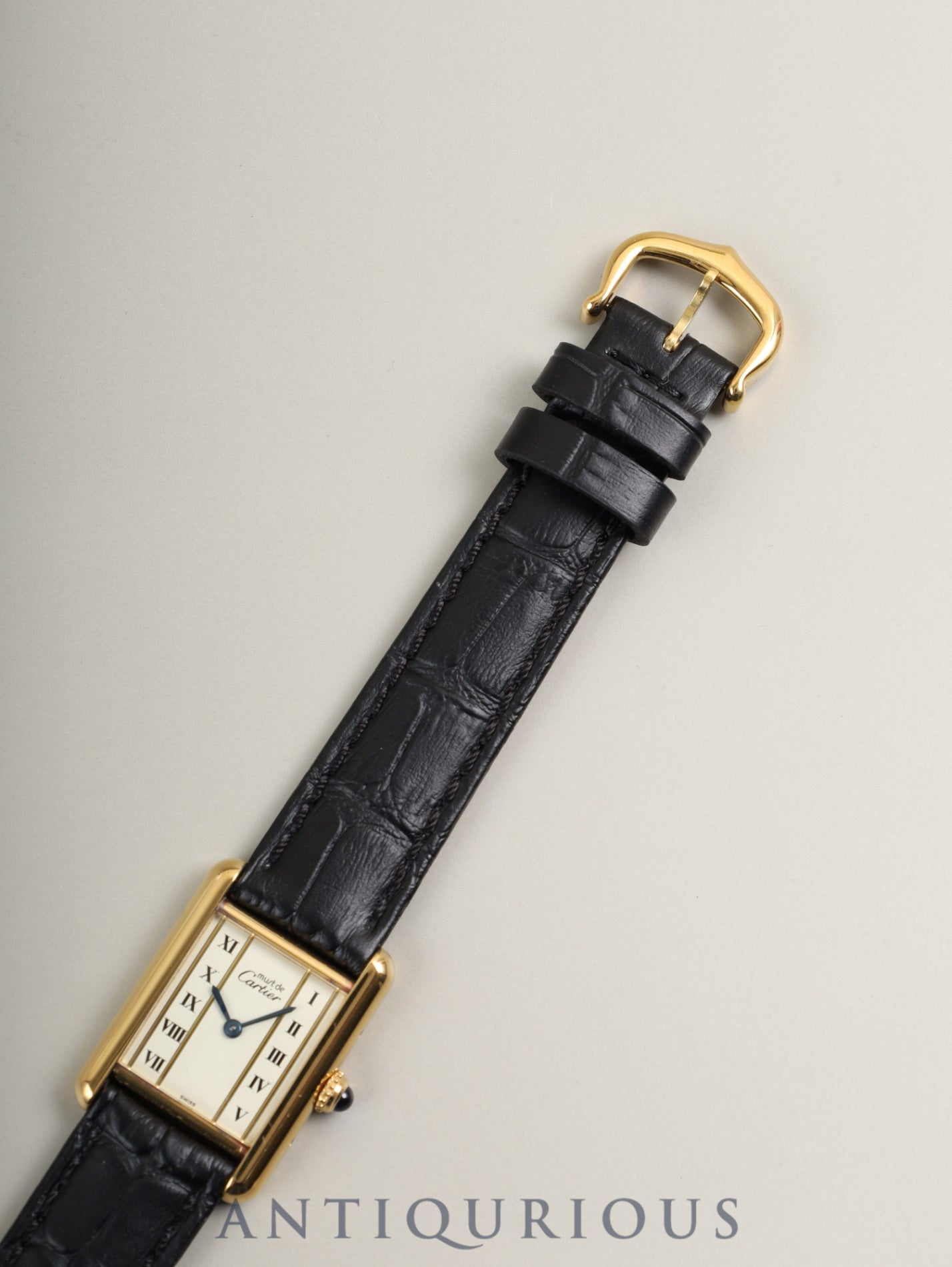 カルティエ マストタンク SM 5057001 クォーツ Cal.057 SV925 革 純正ピンバックル（GP）ストレートローマン文字盤（SWISS表記）オーバーホール済み